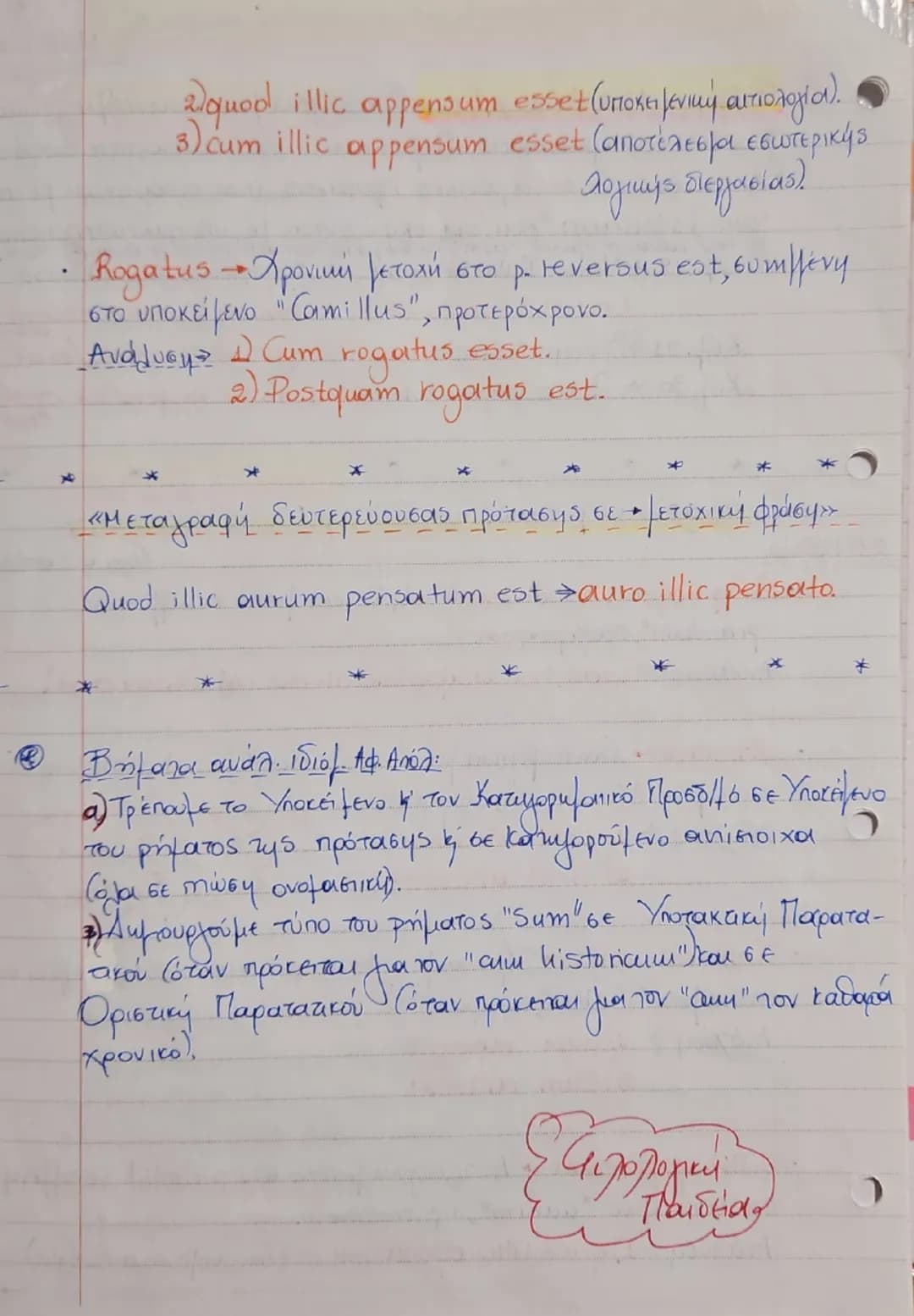 # "Η Χρήση της μετοχής"
Μάθημα 21ο
Φιλολογική
Παιδεία
1. Αναφορική → Ουσιαστικοποιημένη → Υποκείμενο
→ Αντικείμενο
→ Επιθετικοποιημένη → Επί