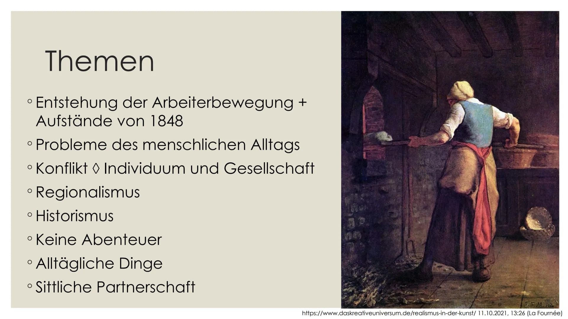 REALISMUS
Courbet
https://de.wikipedia.org/wiki/Realismus_(Kunst) 11.10.21, 13:27 (Steineklopfer) Zitate
Realismus ist die
künstlerische
W