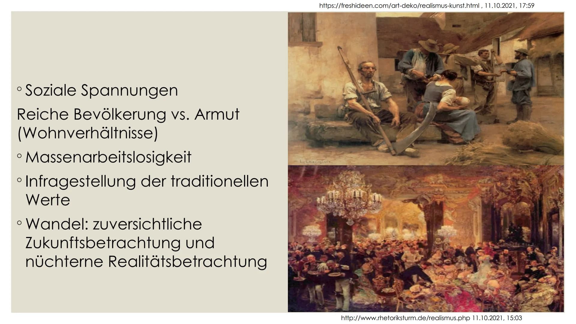 REALISMUS
Courbet
https://de.wikipedia.org/wiki/Realismus_(Kunst) 11.10.21, 13:27 (Steineklopfer) Zitate
Realismus ist die
künstlerische
W