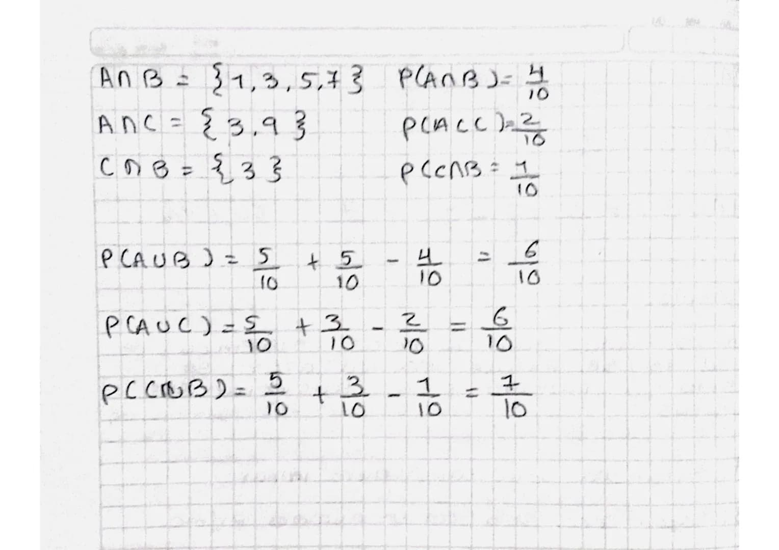 # PROBABILIDAD DE LA ONION
SOCESOS
Sabemos que para calcular la probabilidad de
A UB se determinan los elementos
que pertenecen a la unión