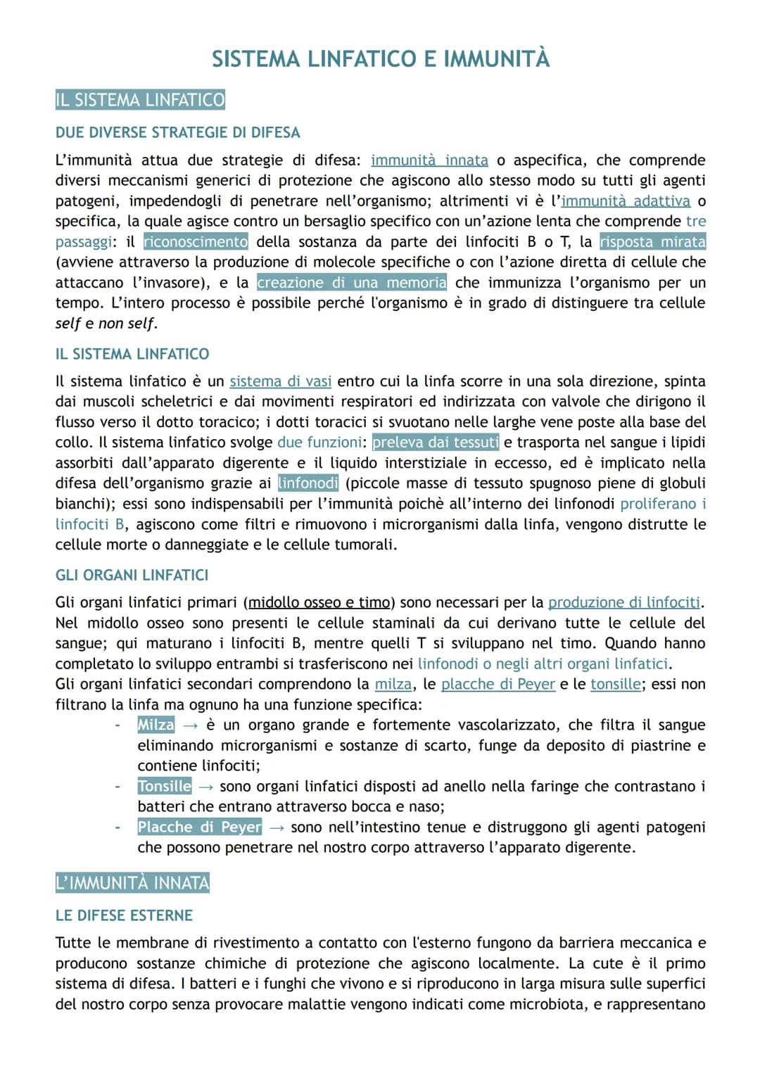 # SISTEMA LINFATICO E IMMUNITÀ
# IL SISTEMA LINFATICO
## DUE DIVERSE STRATEGIE DI DIFESA
L'immunità attua due strategie di difesa: immuni