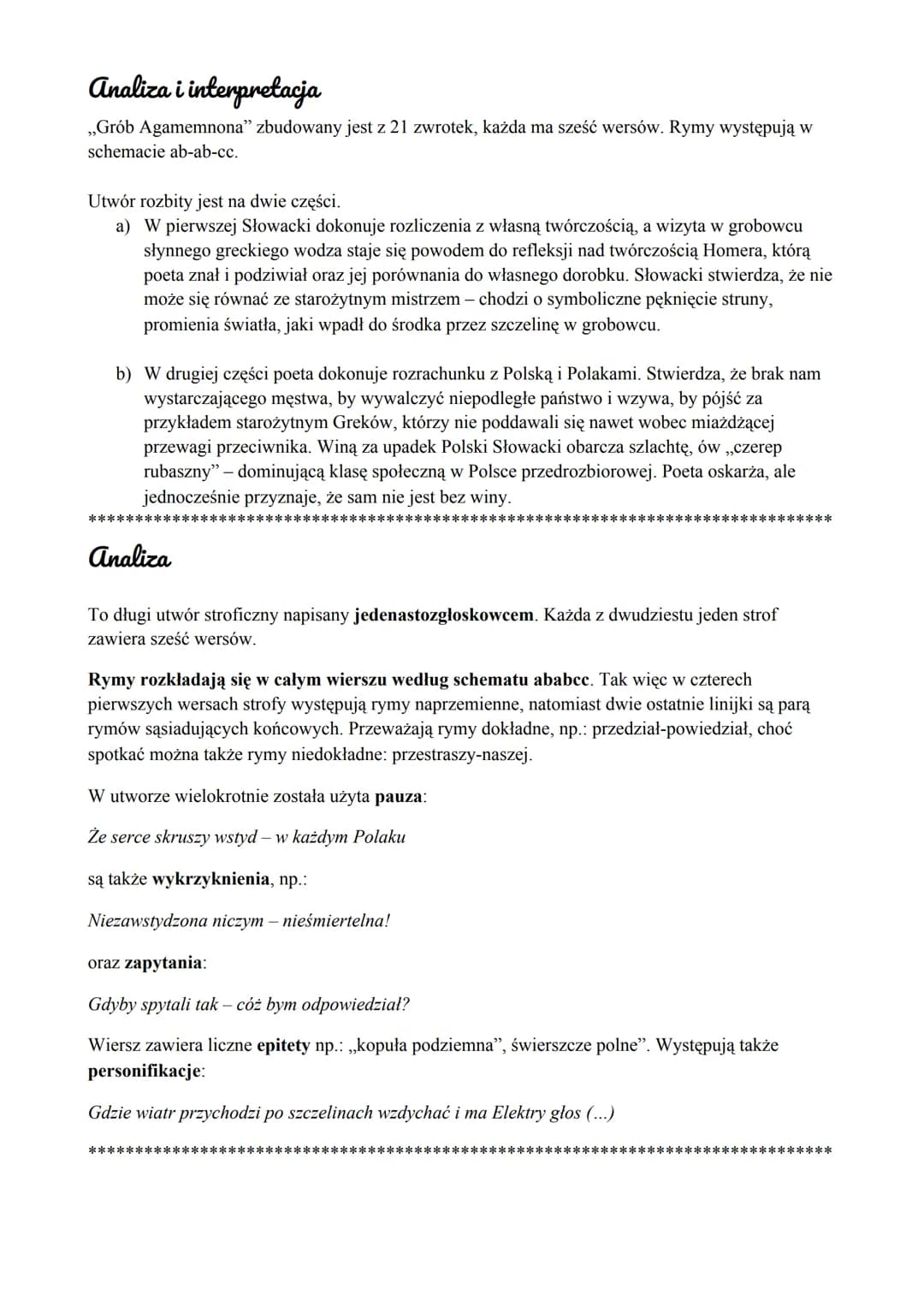 Juliusz Słowacki
Geneza utworu
Grób Agamemnona
Wiersz powstał w 1839 roku, a drukiem ukazał się rok później w Paryżu. Inspiracją do napis