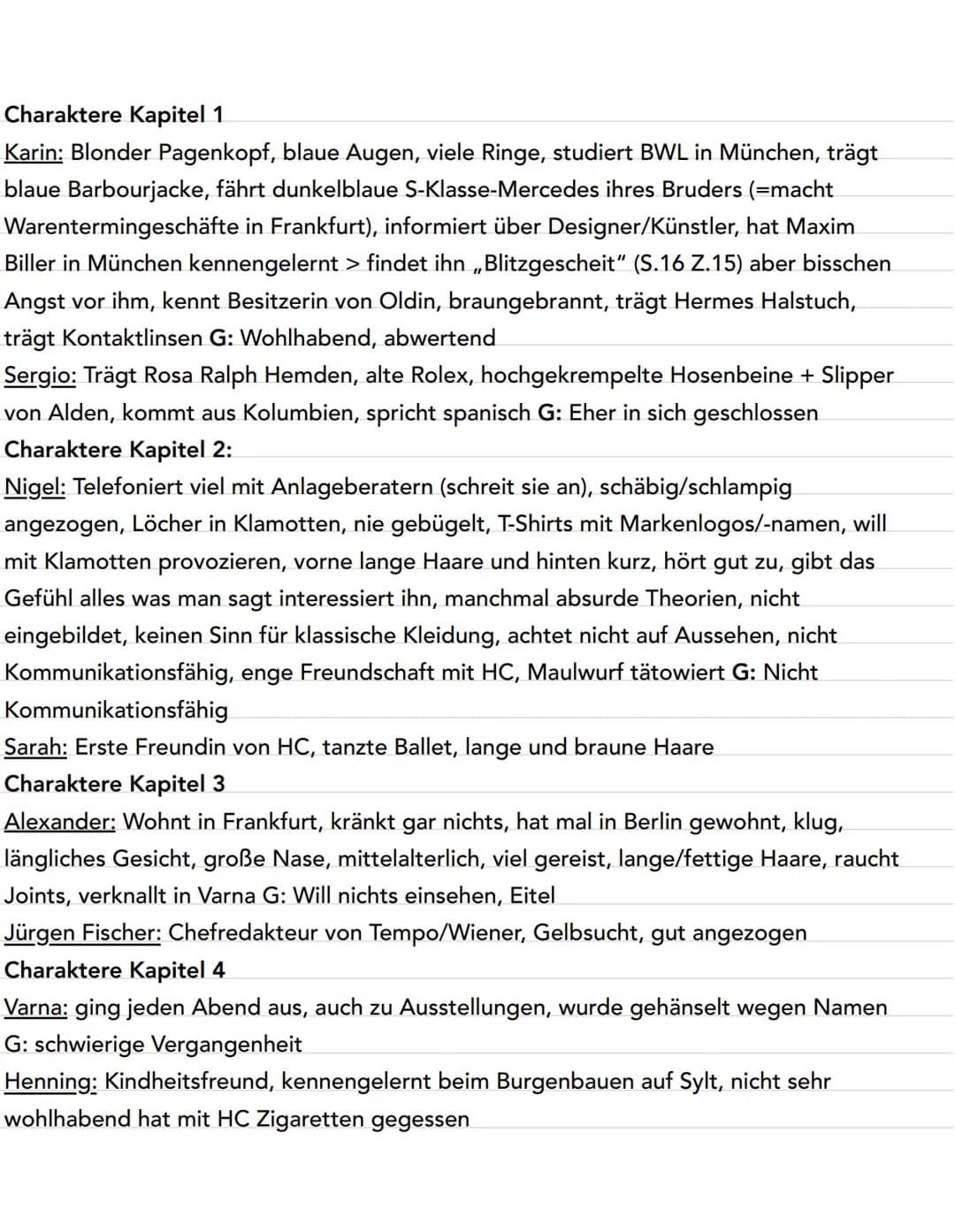 Buch Zusammenfassung „Faserland"
Kapitel 1 (S.13-24) Zusammenfassung: Reise startet auf Sylt, Hauptcharakter trinkt Jever,
hat sich mit Kar