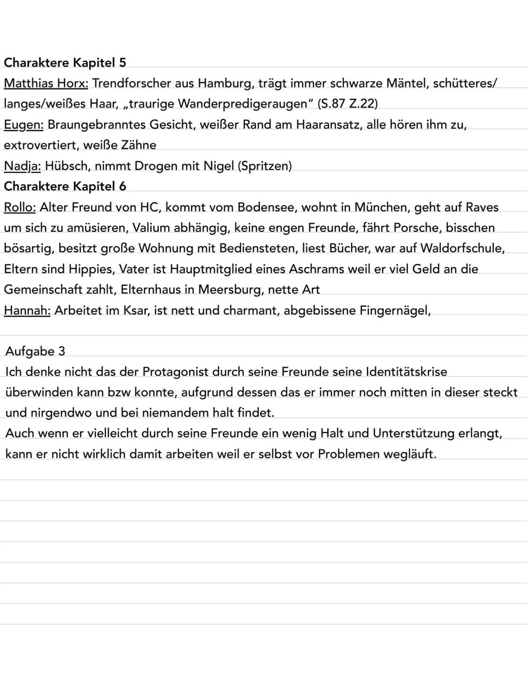Buch Zusammenfassung „Faserland"
Kapitel 1 (S.13-24) Zusammenfassung: Reise startet auf Sylt, Hauptcharakter trinkt Jever,
hat sich mit Kar
