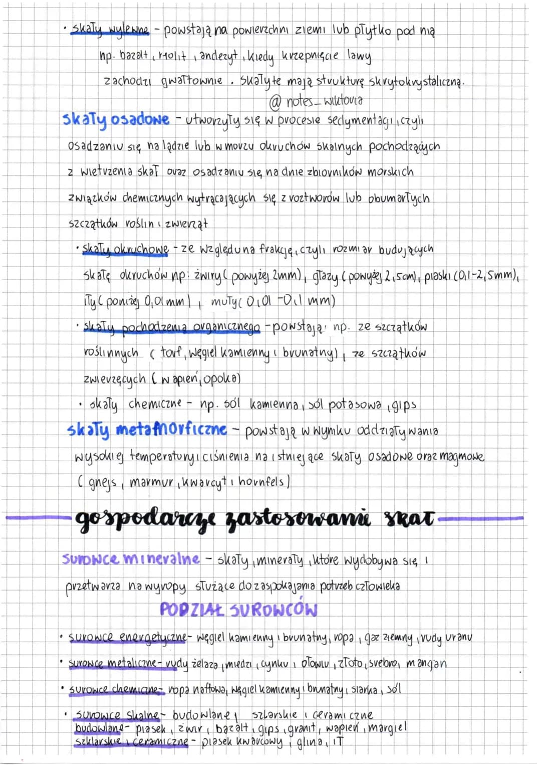 # minerały i skaly
minerały
@notes-wiktoria
minerały to podstawowe i najmniejsze składniki skorupy ziemskiej
* mają one określony skad