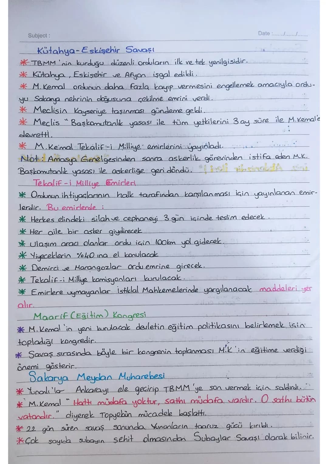 KURTULUŞ SAVAŞI
Doğu Cephesi
* TBMM x Ermenistan
*TBMM cephede Ermenilere karşı Osmanlıdan kalan düzenli ordularla müca-
dele etti. (15. Ko