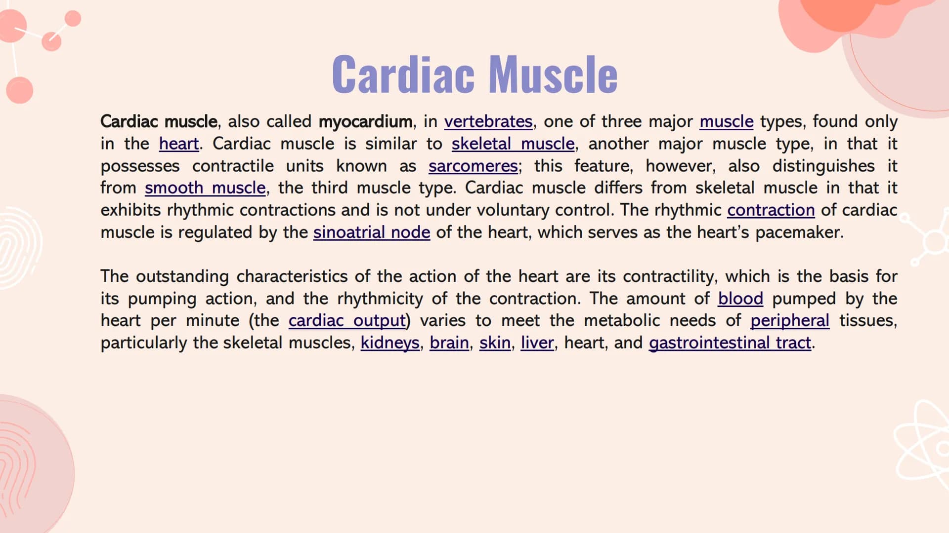 # TYPES OF
# MUSCLES # What are the muscles?
The muscles of the human muscular system are composed of a kind of elastic
tissue. Every movem
