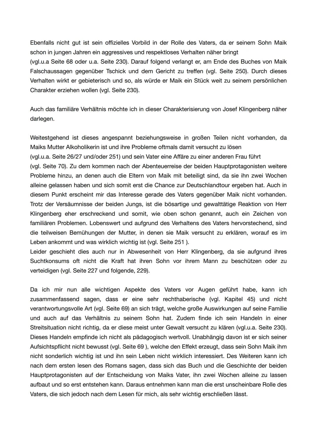 # Langzeitaufgabe Charakterisierung von Maiks Vater
Von Josefine Salzmann
Im folgenden Text möchte ich den Charakter Herr Klingenberg aus d