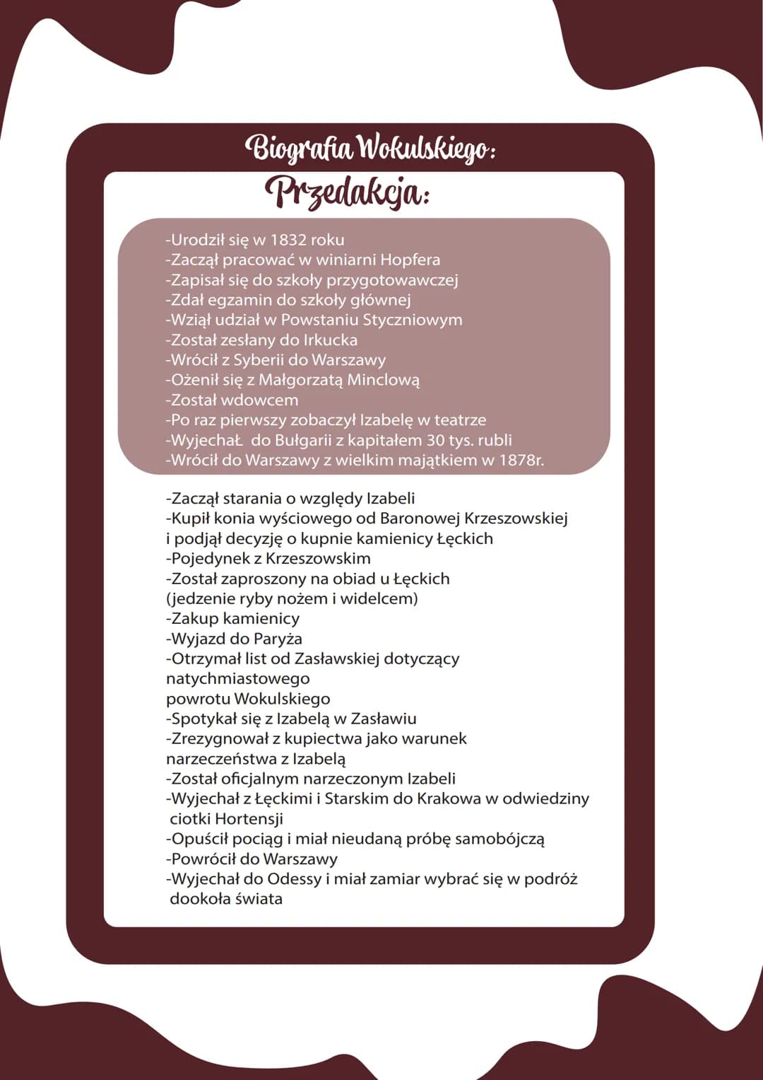 # lalka
Bolestaw Prus
Bolestaw Prus o, Lalce":
„Powieść z wielkich pytań epoki"
## Data wydania utworu:
1890-wydanie książkowe
## Miejsce