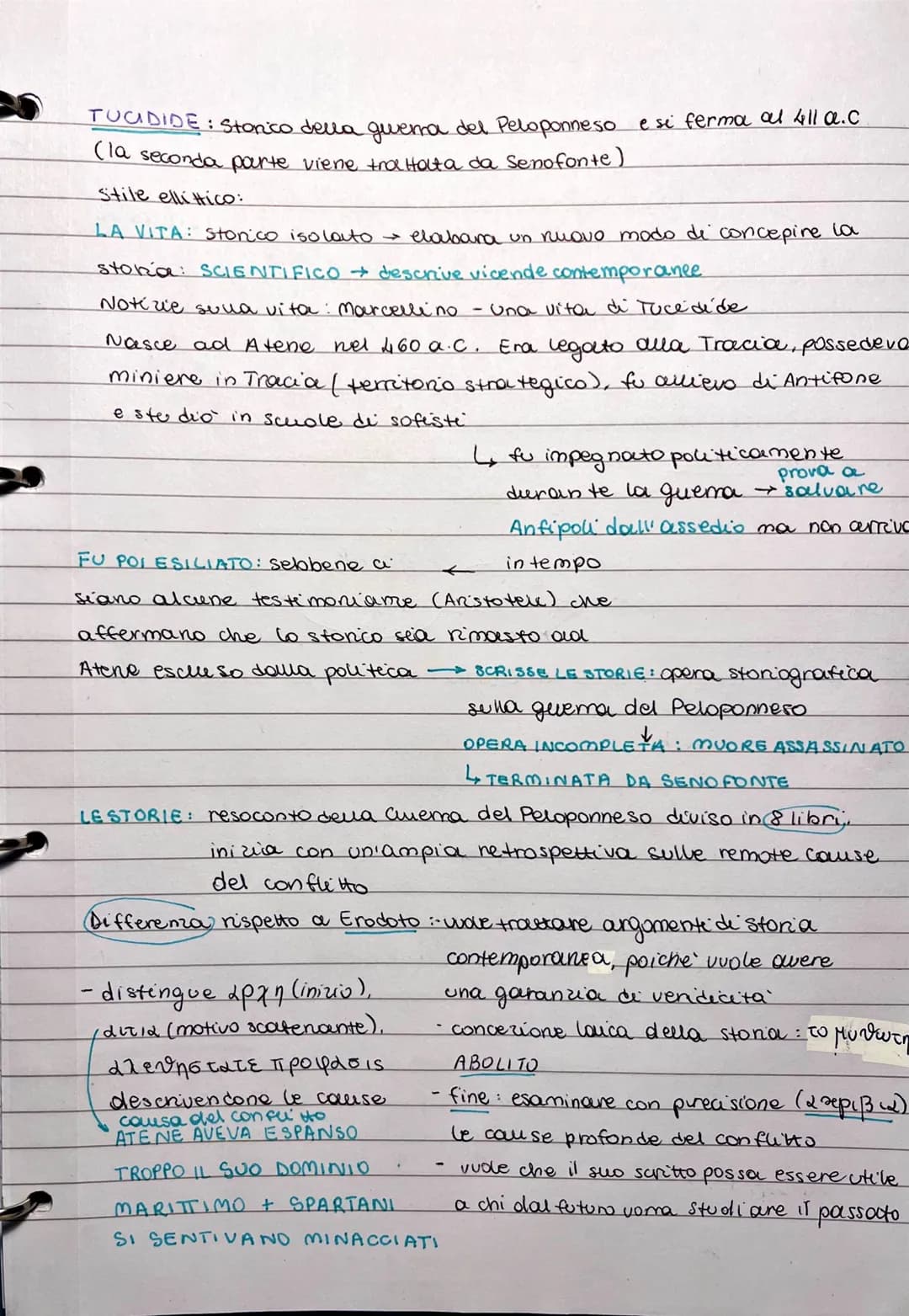 # TUCIDIDE: Stonico della guerra del Peloponneso e si ferma al lla.c
(la seconda parte viene tra Holta da Senofonte)
Stile ellittico:
LA V