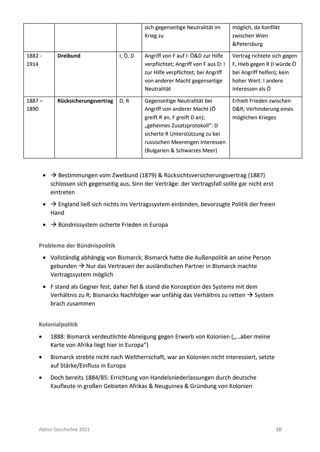 # Abitur T1: Nation, Nationalismus & Reichsgründung im 19. Jahrhundert
INHALTSVERZEICHNIS
INHALTSVERZEICHNIS
BISMARCKS POLITISCHE BIOGRAF