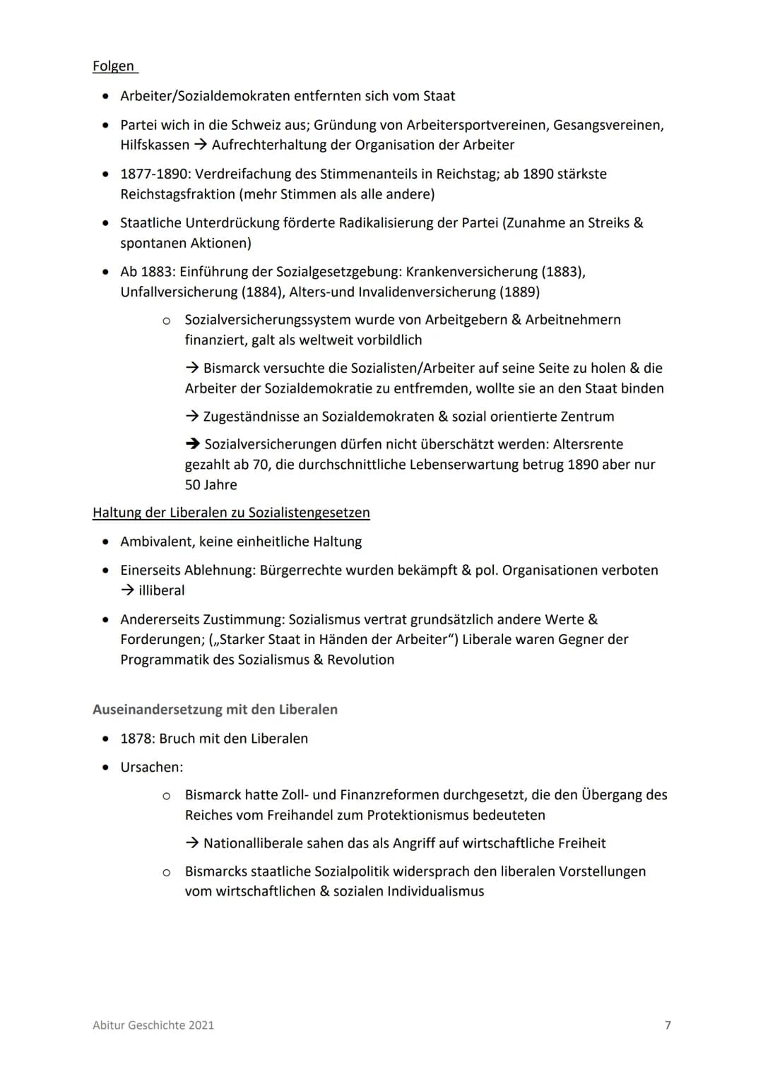 # Abitur T1: Nation, Nationalismus & Reichsgründung im 19. Jahrhundert
INHALTSVERZEICHNIS
INHALTSVERZEICHNIS
BISMARCKS POLITISCHE BIOGRAF