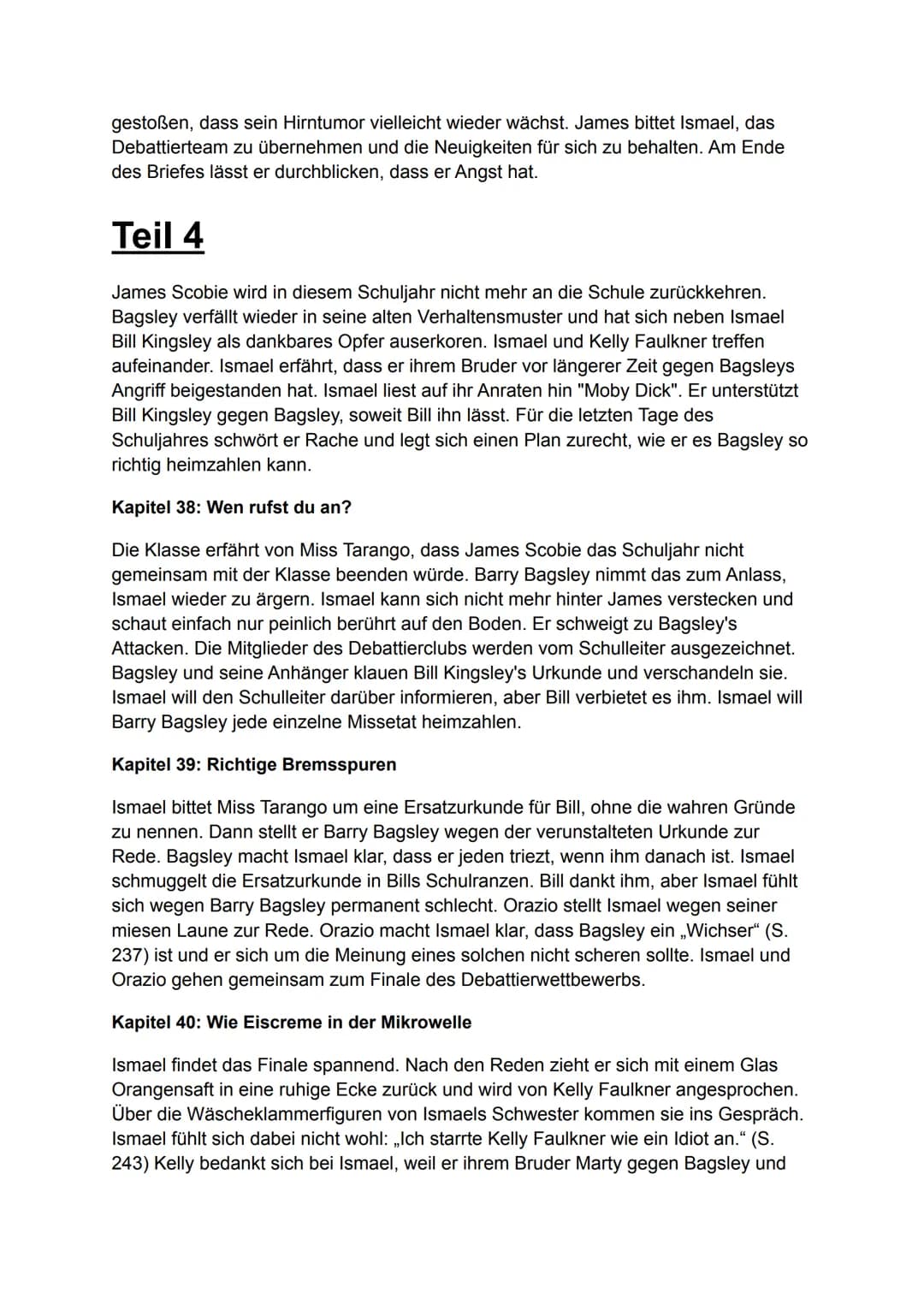 # Nennt mich nicht Ismael
Inhaltsangabe/Zusammenfassung
2006 erschien der Jugendroman „Don't Call Me Ishmael!" des australischen Autors
Mi