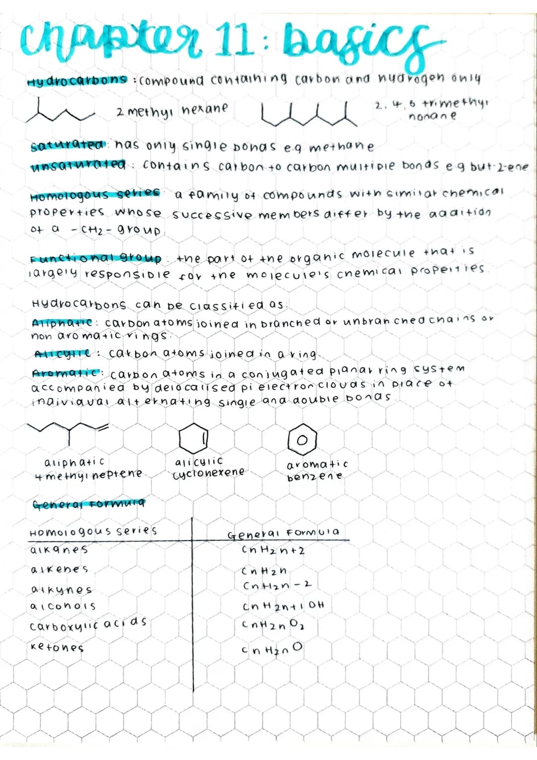 # Chapter 11: basics
Hydrocarbons compound containing carbon and nydrogen only
2 methyl hexane
2. 4,6 trimethyr
nonane
saturated: nas on