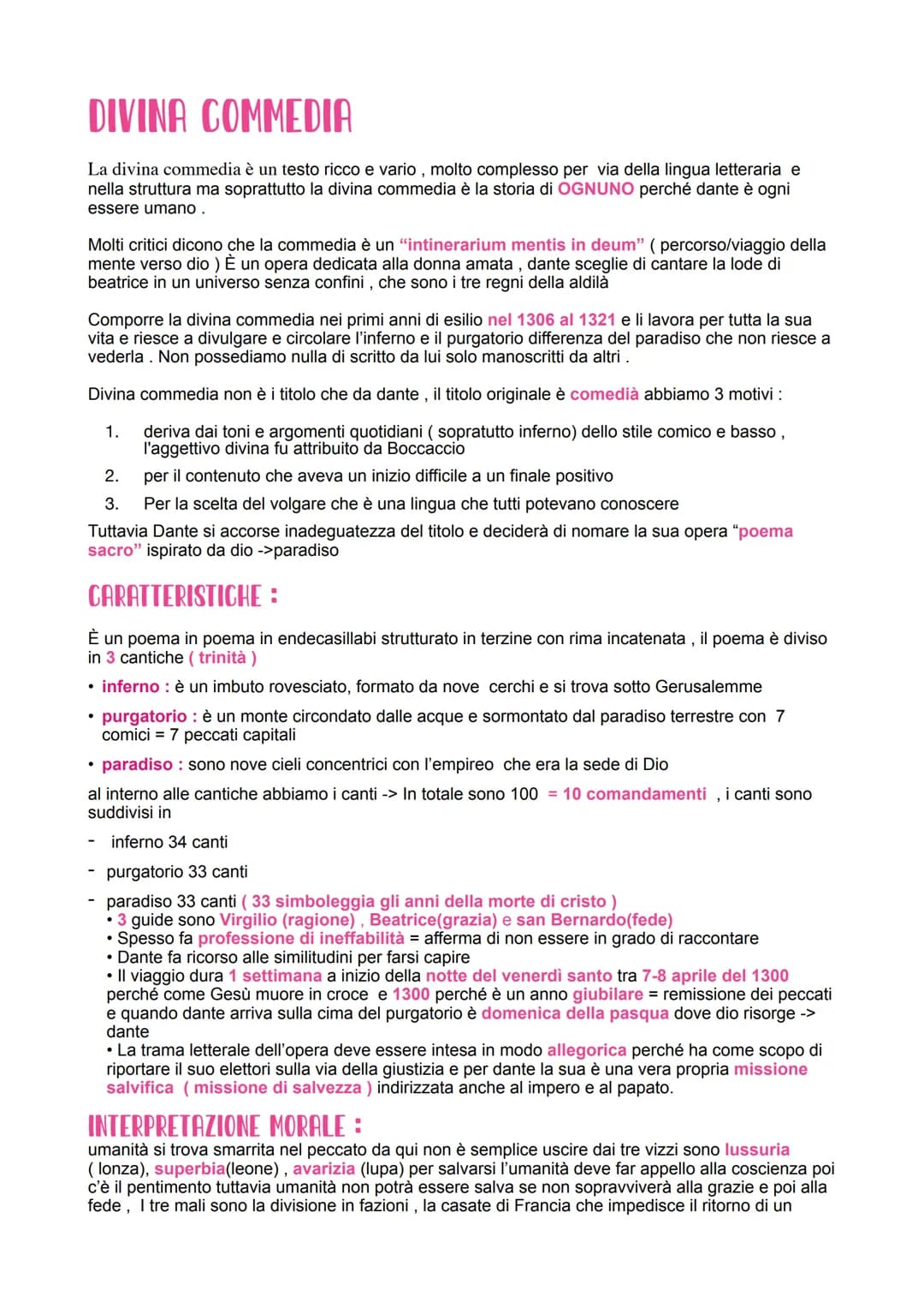 # DIVINA COMMEDIA
La divina commedia è un testo ricco e vario, molto complesso per via della lingua letteraria e
nella struttura ma sopratt