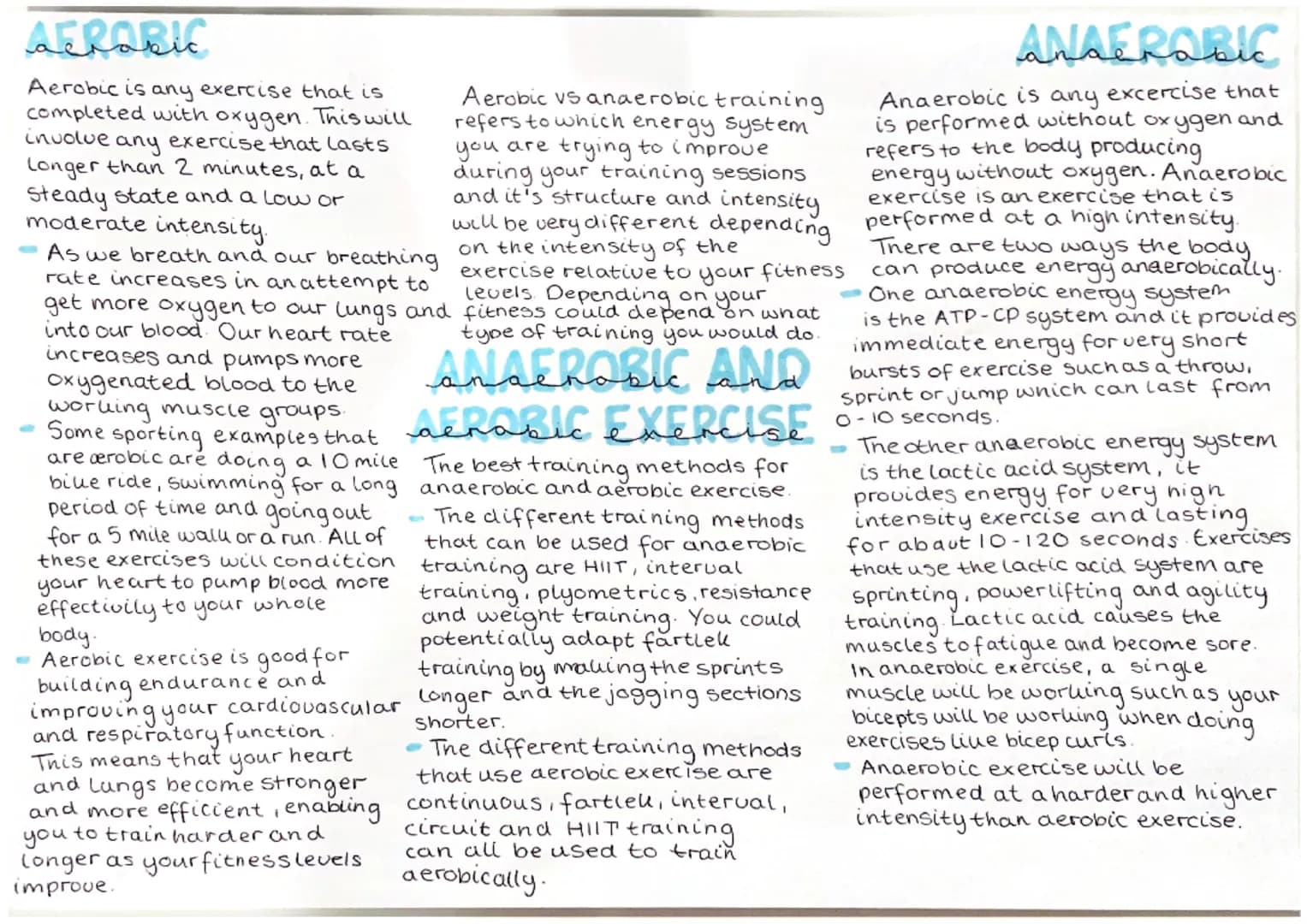 # AEROBIC
Aerobic is any exercise that is
completed with oxygen. This will
involve any exercise that lasts
Longer than 2 minutes, at a
Stea
