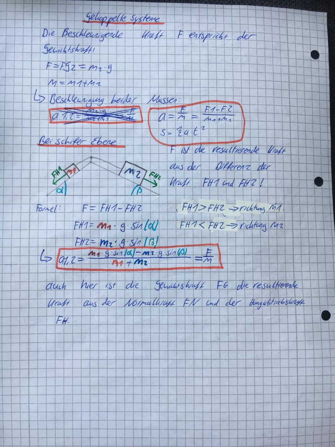 FH
FNAFN
FHFG
Schiefe Ebene
Wenn sich ein Körper aut
einer Schieten Ebene nach
unten Bewegt, dan ist die
Gewichts hraft EG che resultierend
