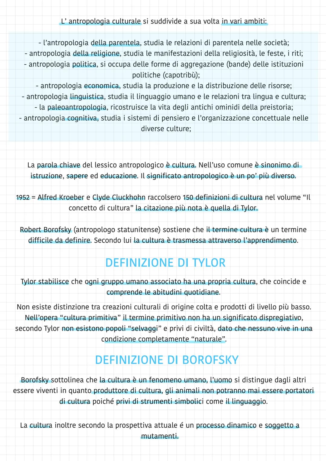 # l'antropologia
Capitolo 1
Antropologia = (antropos "uomo", logos "discorso); indagine approfondita dell'essere umano
Sviluppata nel 19°