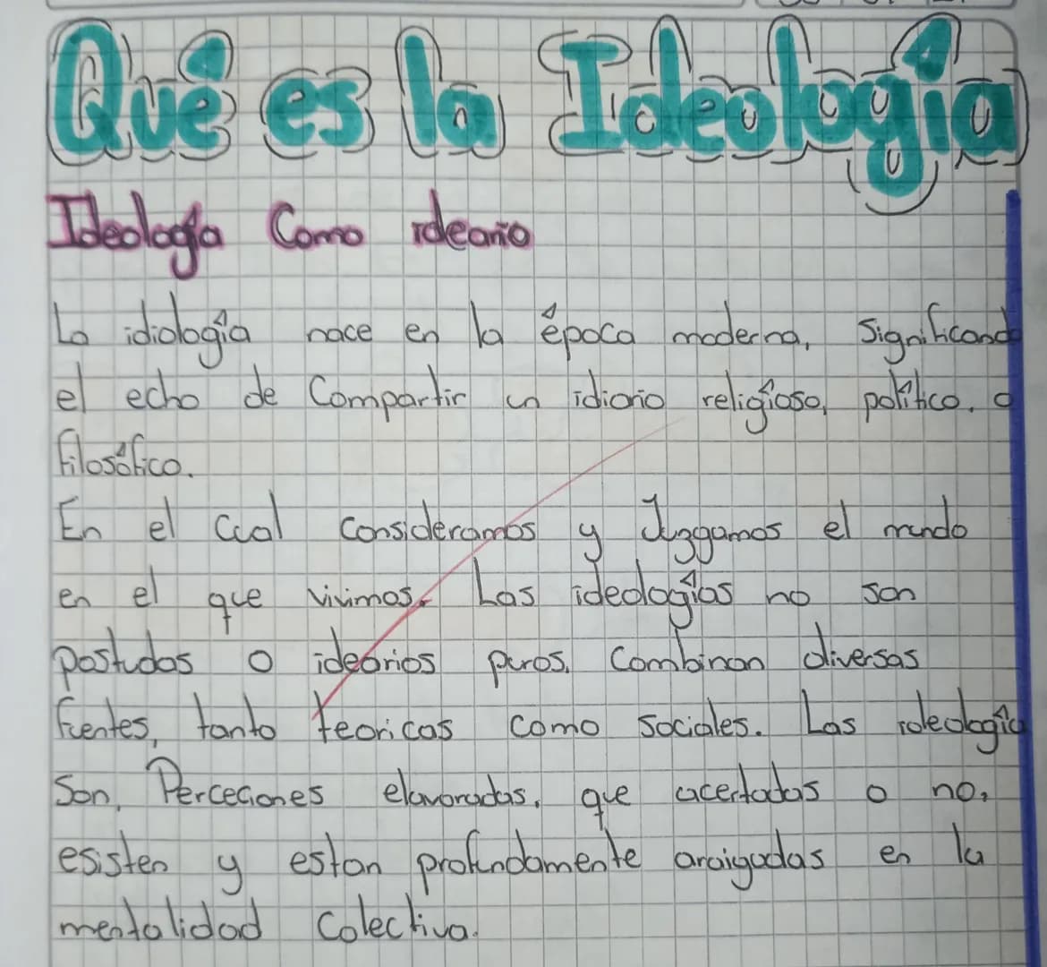 # Qué es la Ideulogia
Ideología Como ideaño
Lo idiologia nace en la época moderna, Significand
el echo de Compartir un idiario religiaso.