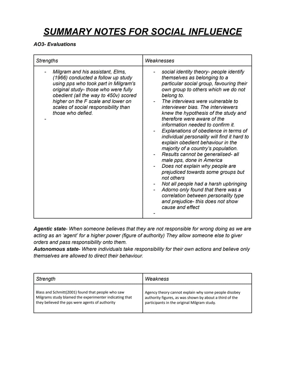 # SUMMARY NOTES FOR SOCIAL INFLUENCE
## ASCH EXPERIMENT FOR CONFORMITY
Procedure
- 123 participants (pps) American males
- Naive pps in a