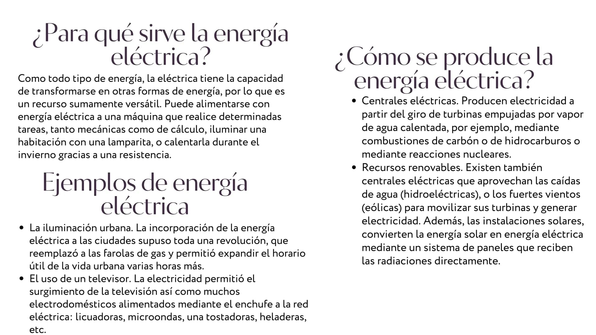 # ENERGÍA
# ELÉCTRICA # ¿Qué es la energía cinética?
La energía eléctrica o electricidad es la energía
que se origina de la diferencia de p