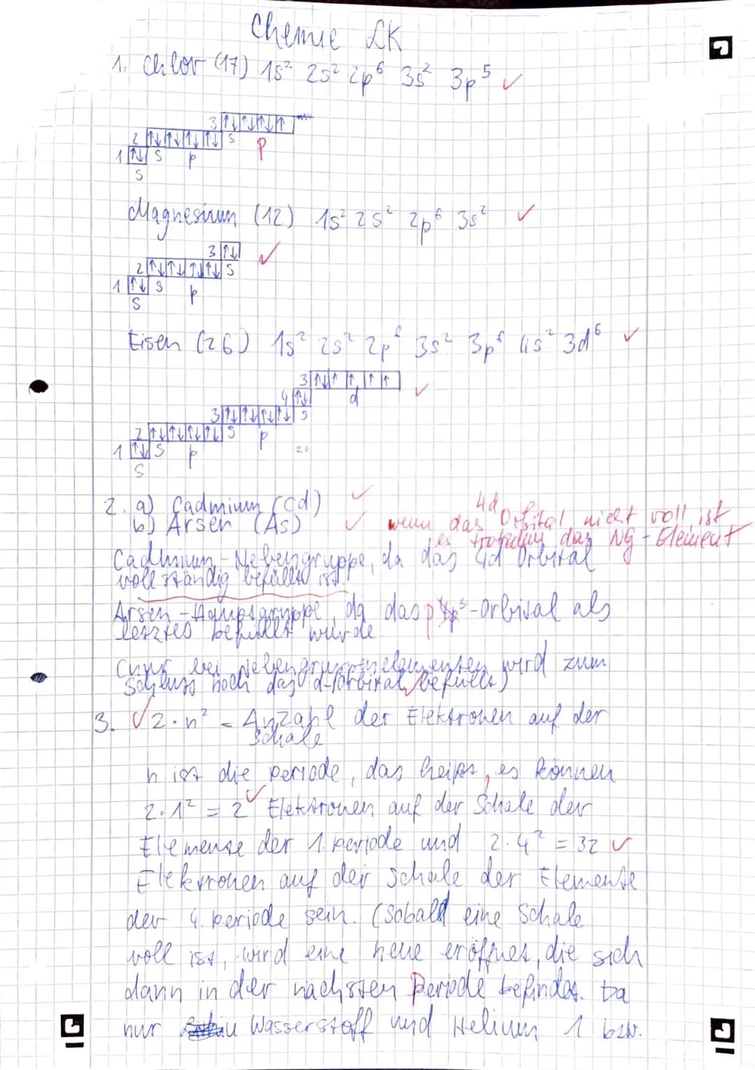 11 Klasse
LK 30 Minuten
Variante 2
14P
gesamt: 25 Punkte
Atommodell, Quantenzahlen, Elektronenkonfiguration, Kästchenschema
1. Geben Sie