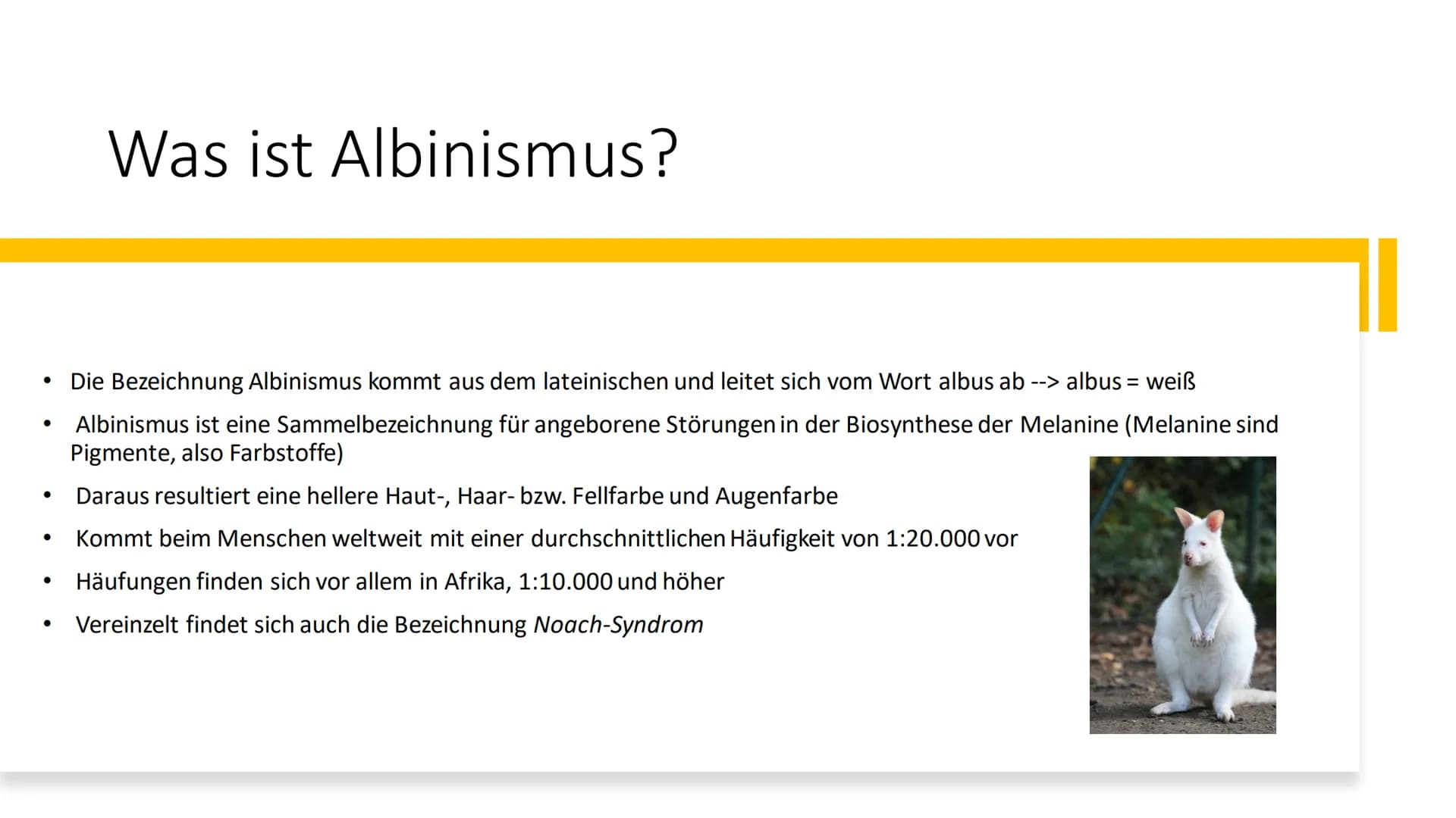 Albinismus # Inhaltsverzeichnis
* Was ist Albinismus?
* Symptome und Beschwerden
* Genetische Ursachen / Erbgang
* Unterschiedliche