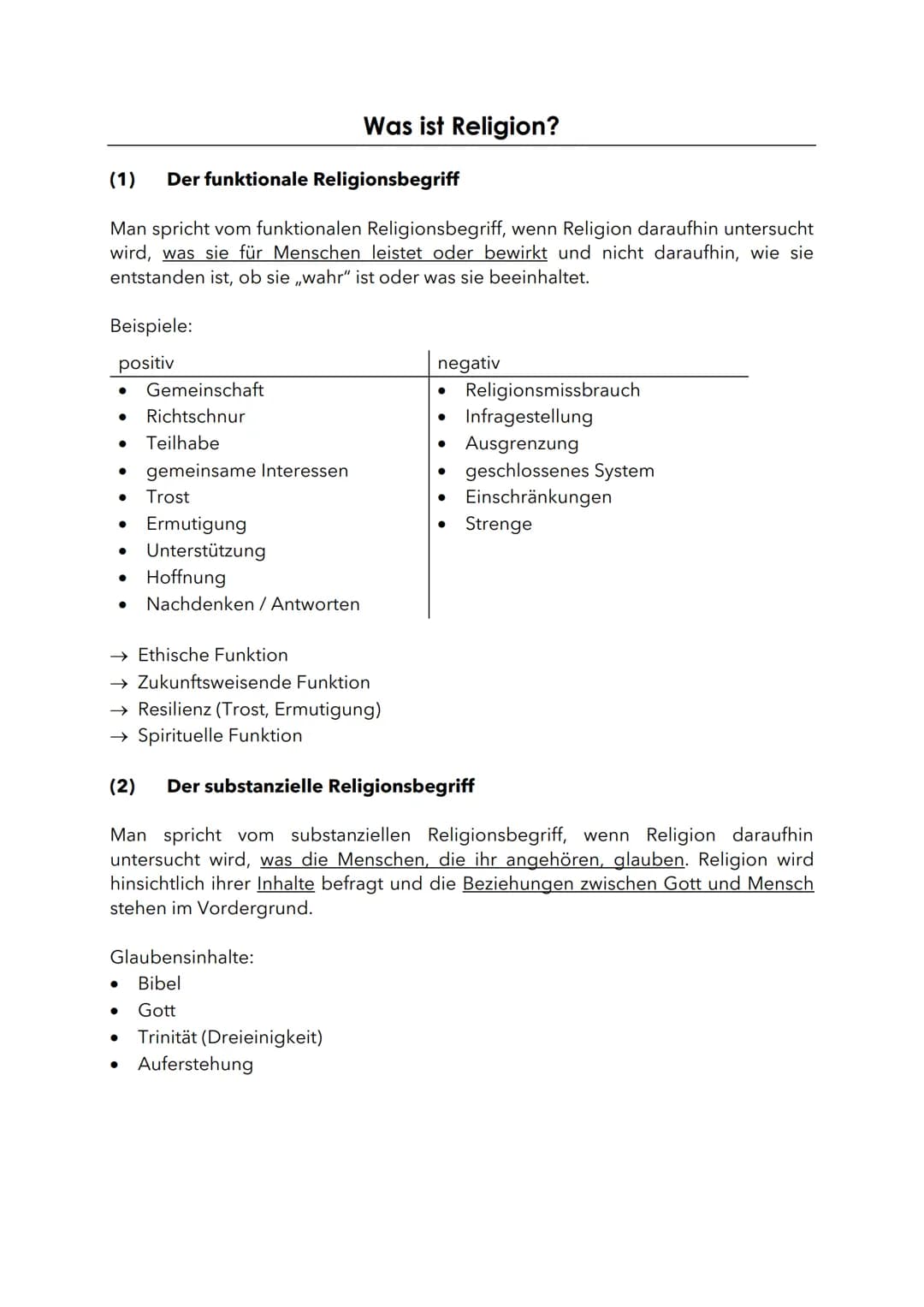 # Was ist Religion?
(1) Der funktionale Religionsbegriff
Man spricht vom funktionalen Religionsbegriff, wenn Religion daraufhin untersucht