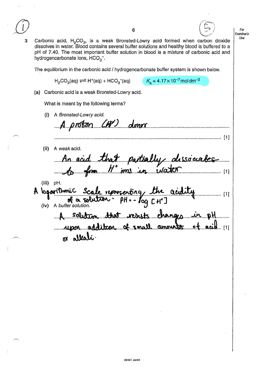 Completed
A Level Chemistry Year 2
Past Paper Question Booklet
Updated for 2016-17 teaching
Mi
Name
Date set
Date due
Topic 27B Acids,