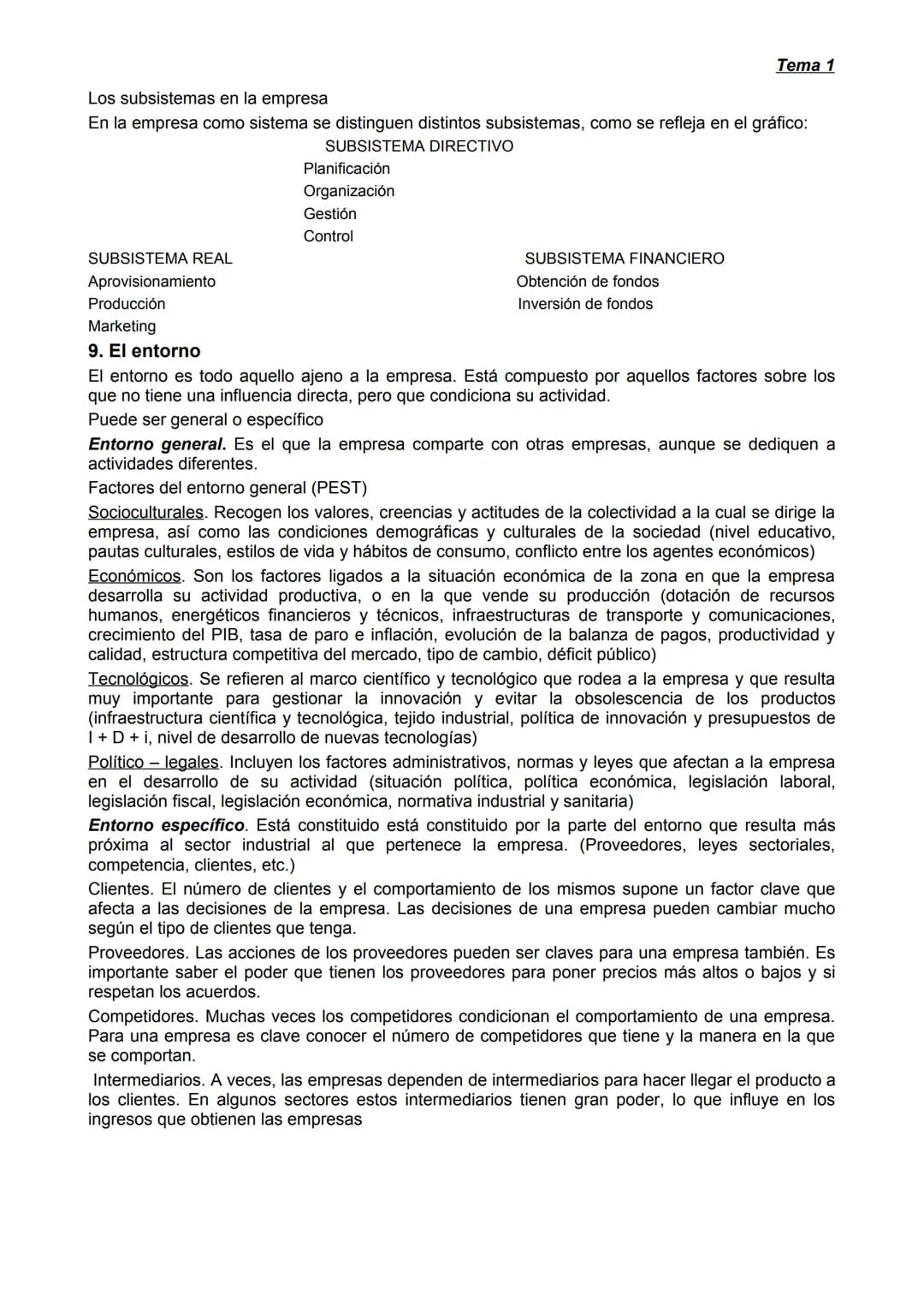 # Tema 1
# LA EMPRESA Y EL EMPRESARIO
1. Definición de empresa.
Podemos decir que una empresa es un conjunto organizado de factores de pr