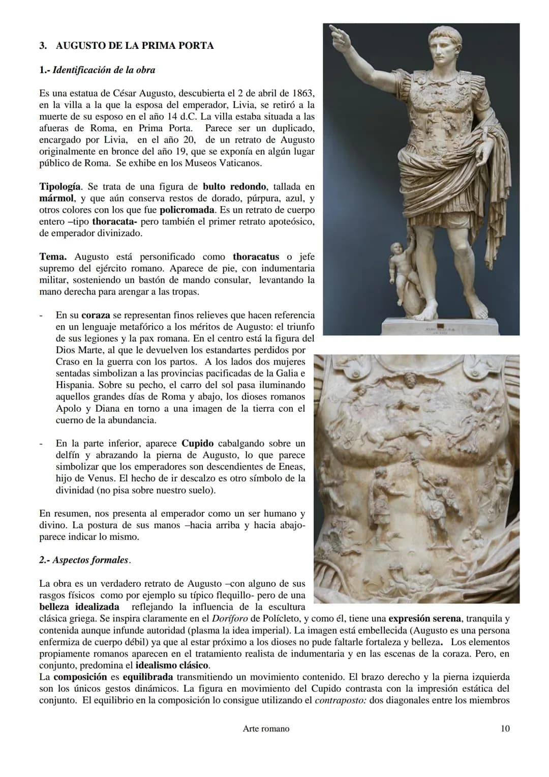 ## 4. EL ARTE ROMANO
Contexto
histórico
Roma atraviesa por varias etapas: periodo etrusco (S. VIII-VI a.C.), República (S. V-I a.C.),
Alto