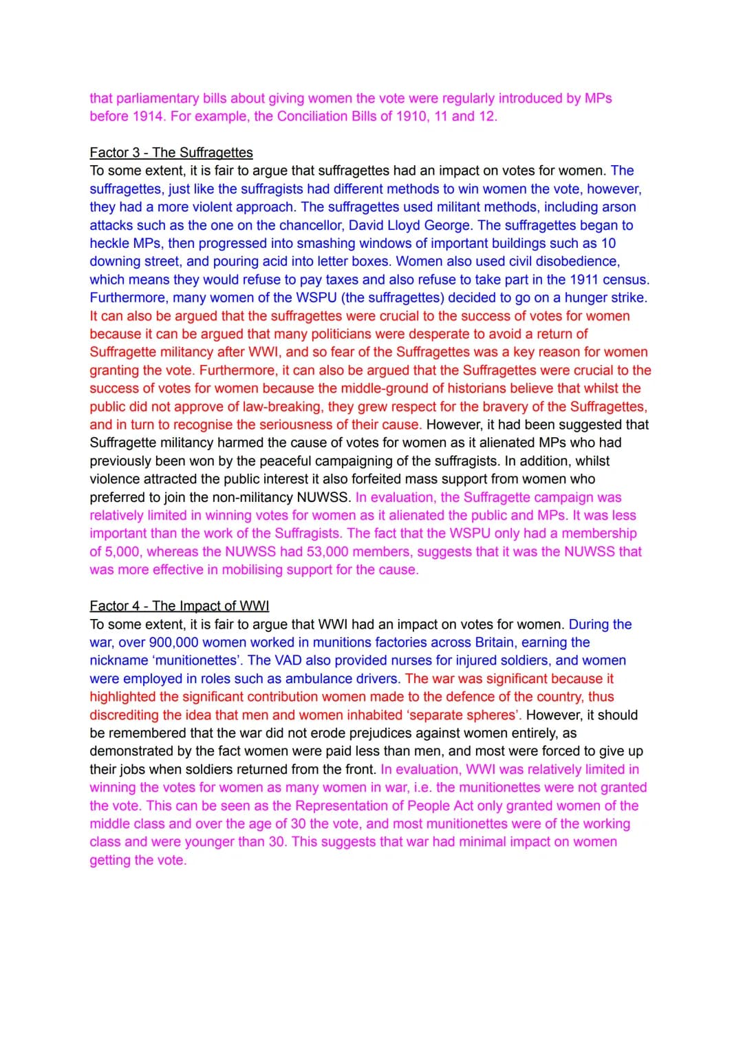 # Higher History - Votes for Women
Introduction
Before 1914, a perception existed that men and women inhabited 'separate spheres'. The
cons