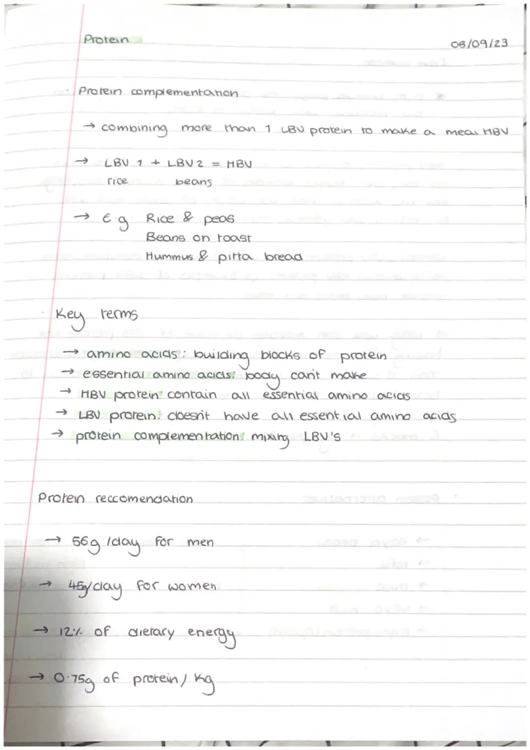 structure of protein.
protein
amino acics
→20 amino acids
12 body can make
non-essential
8 adult, 10 chilaren
→
body can't make
→ esse