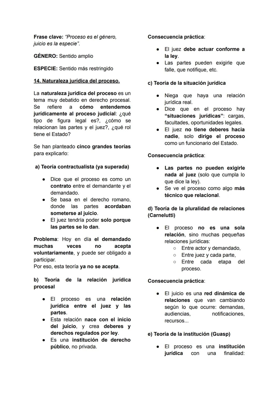# 1. Elementos del derecho procesal
Mario Casarino, TOMO III, pág 19 - 32
# EL PROCESO Y LAS PARTES
I. El proceso
13. Concepto.
¿Qué es