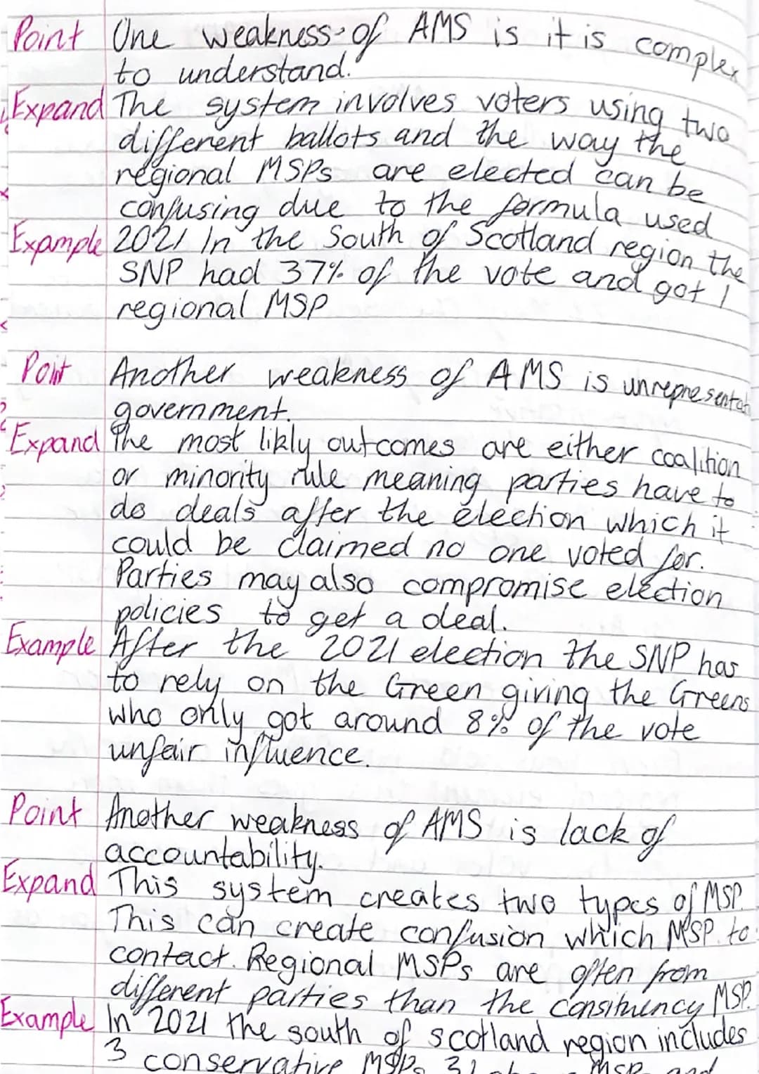 # Voting systems
Key features of AMS
Point One feature of AMS is voters get
two votes
Expand This means that the people of Scotland
get t