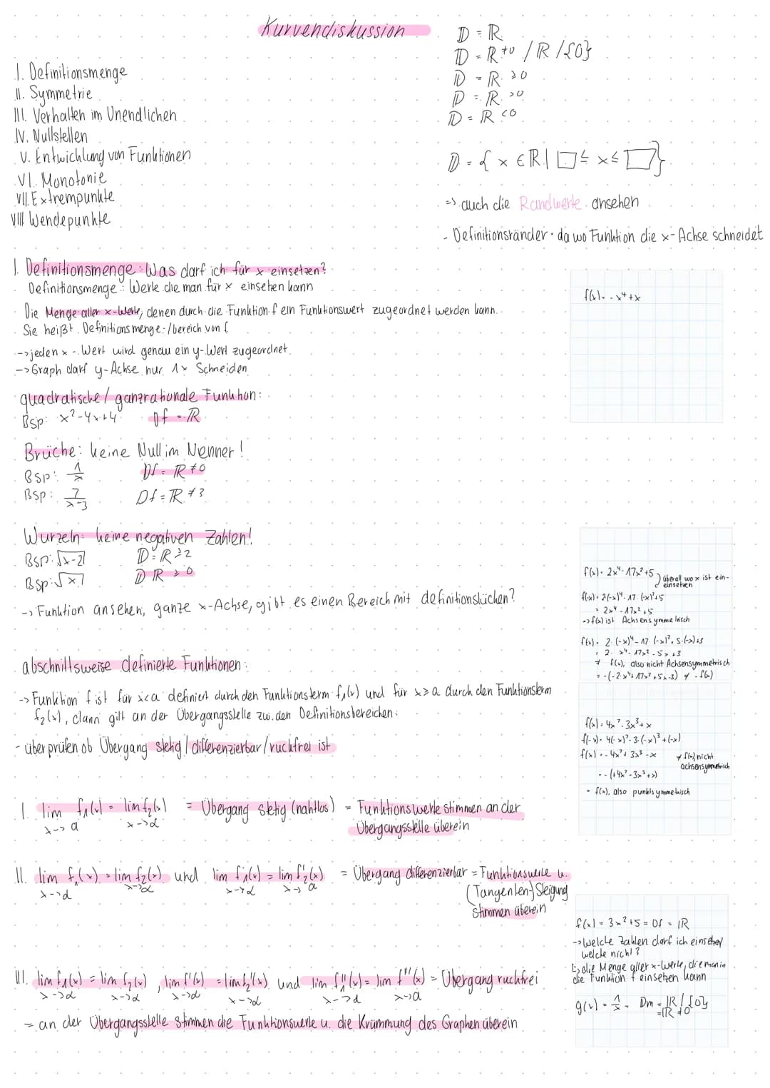 Untersuchung von ganzrationalen Funktionen # Eigenschaften ganzrationaler Funktionen
Funktion: Eine Funkben ist eine Zuordnung, bei der jed