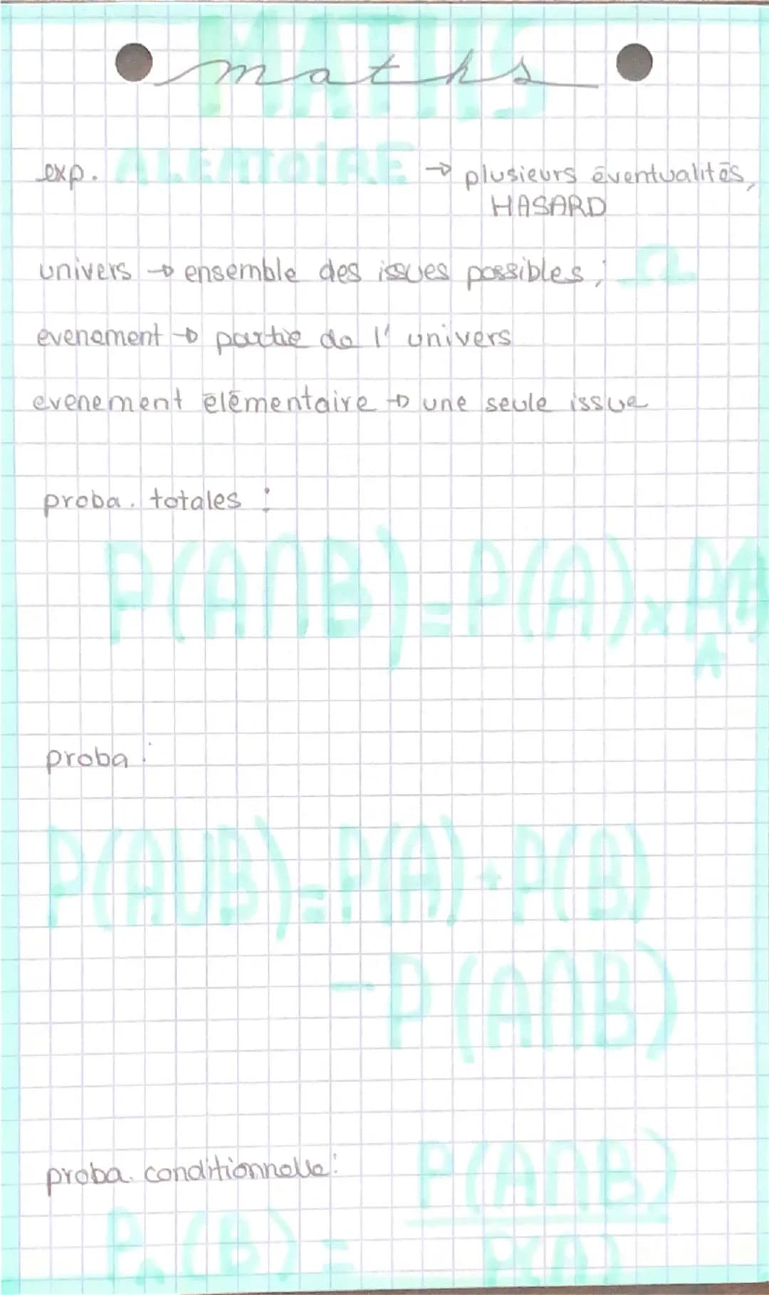 maths
E plusieurs éventualités,
exp.
HASARD
univers ensemble des issues possibles,
evenement partie de l' univers
evenement élémentaire