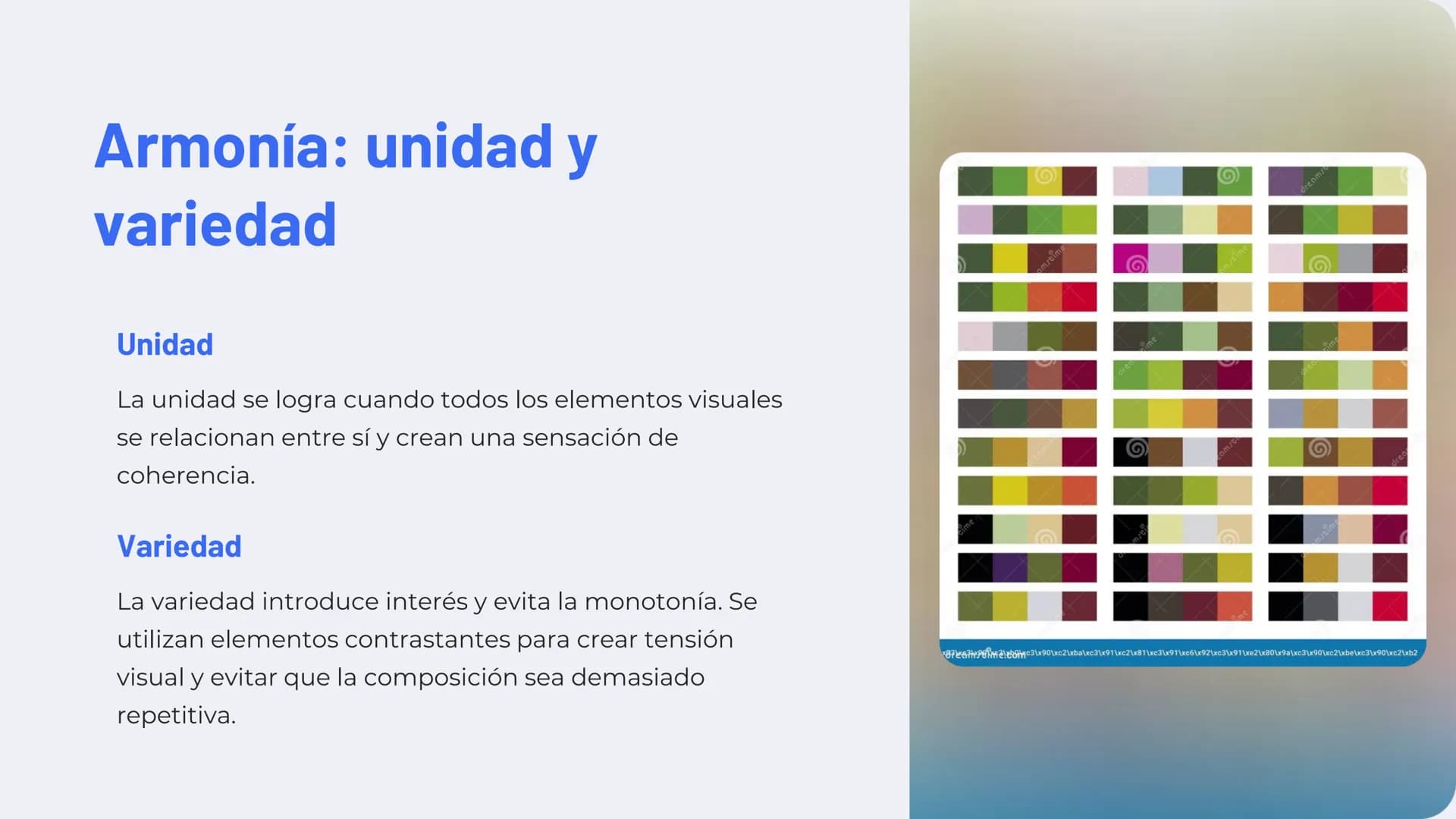 # Introducción a los
principios de
composición
La composición es la organización de los elementos
visuales en una obra de arte. Es un proce