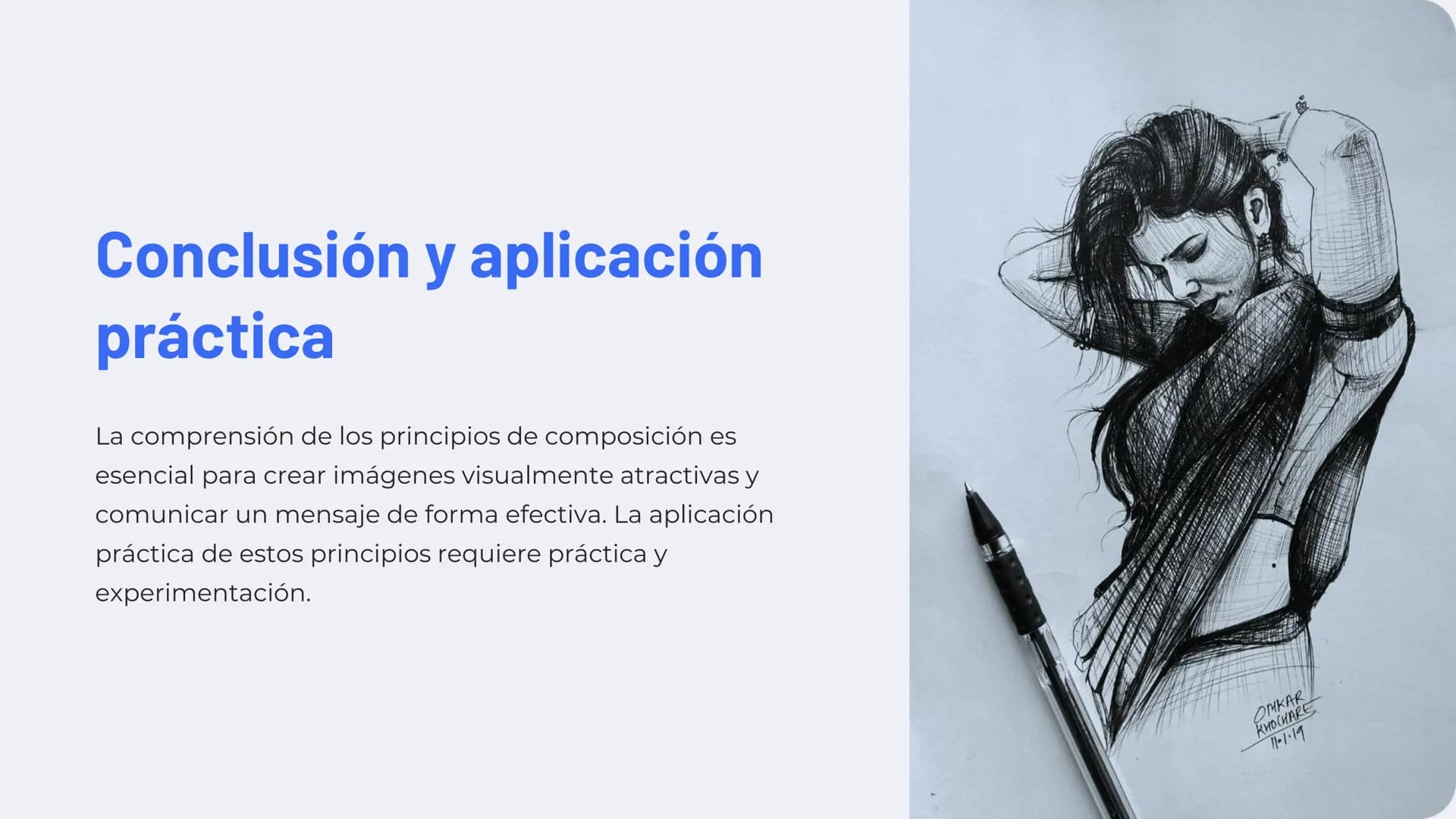 # Introducción a los
principios de
composición
La composición es la organización de los elementos
visuales en una obra de arte. Es un proce