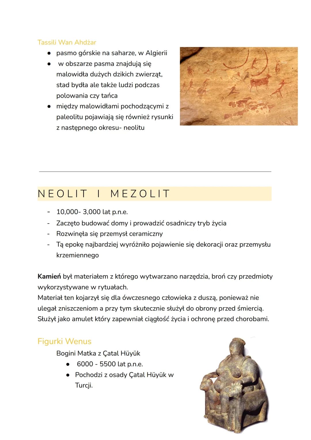 # PREHISTORIA
➤ Są to najdawniejsze czasy, pradziejowa sztuka
➤ Okres ten dzielimy na:
* Paleolit- ok. 550 tys. lat p.n.e
* Mezolit-
