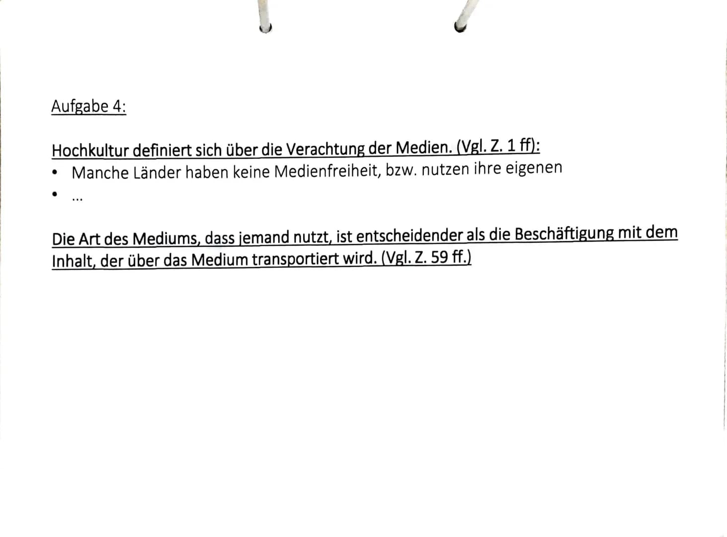 Arbeitsaufträge:
1. Lest den Text und markiert die zentralen Aspekte.
2. Arbeitet in Stichpunkten heraus, wie Hörisch den Begriff Medien
3.