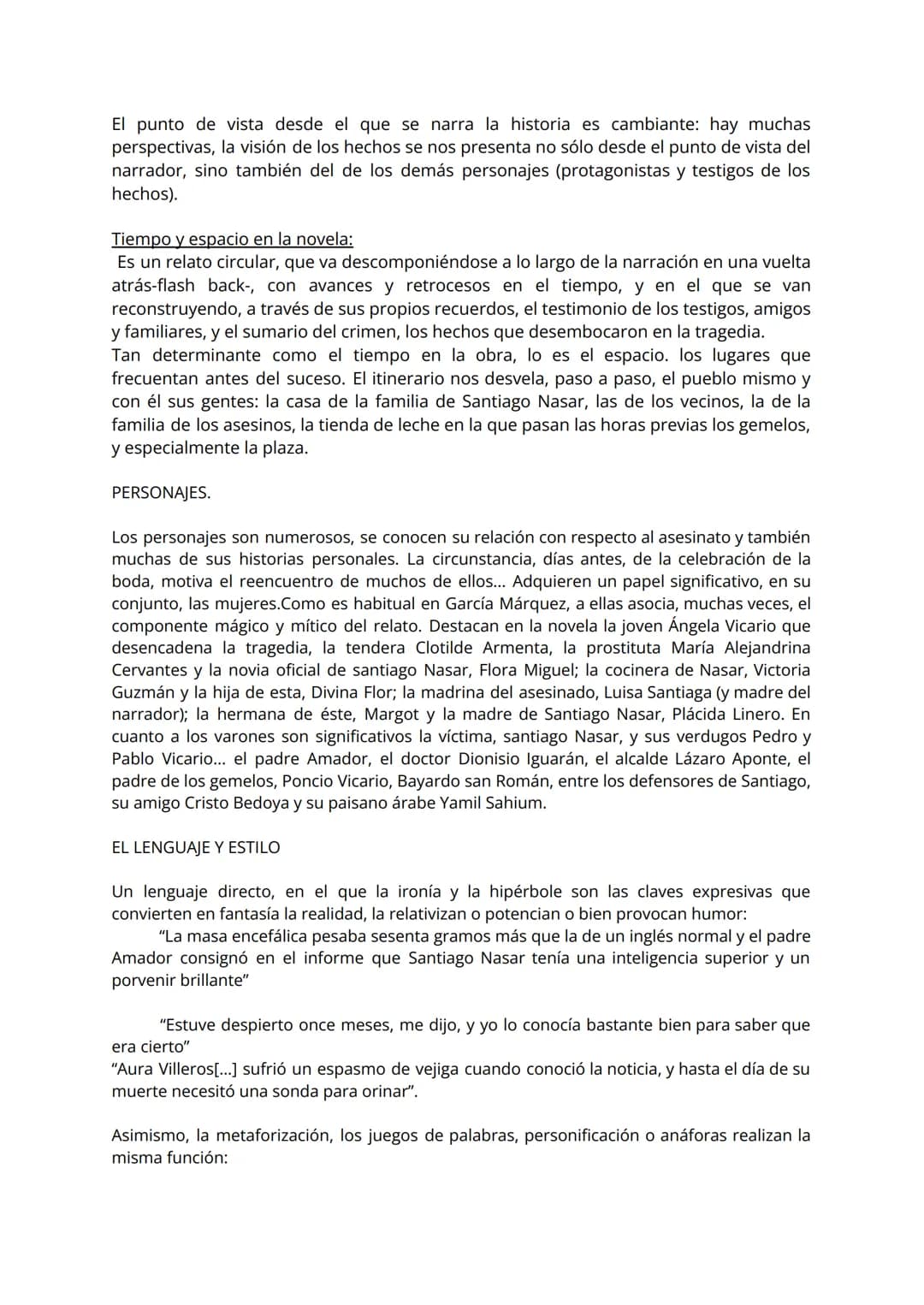 # Breve resumen de la historia.
La novela se compone de cinco unidades o secuencias narrativas sin numerar en las
que el argumento se va de
