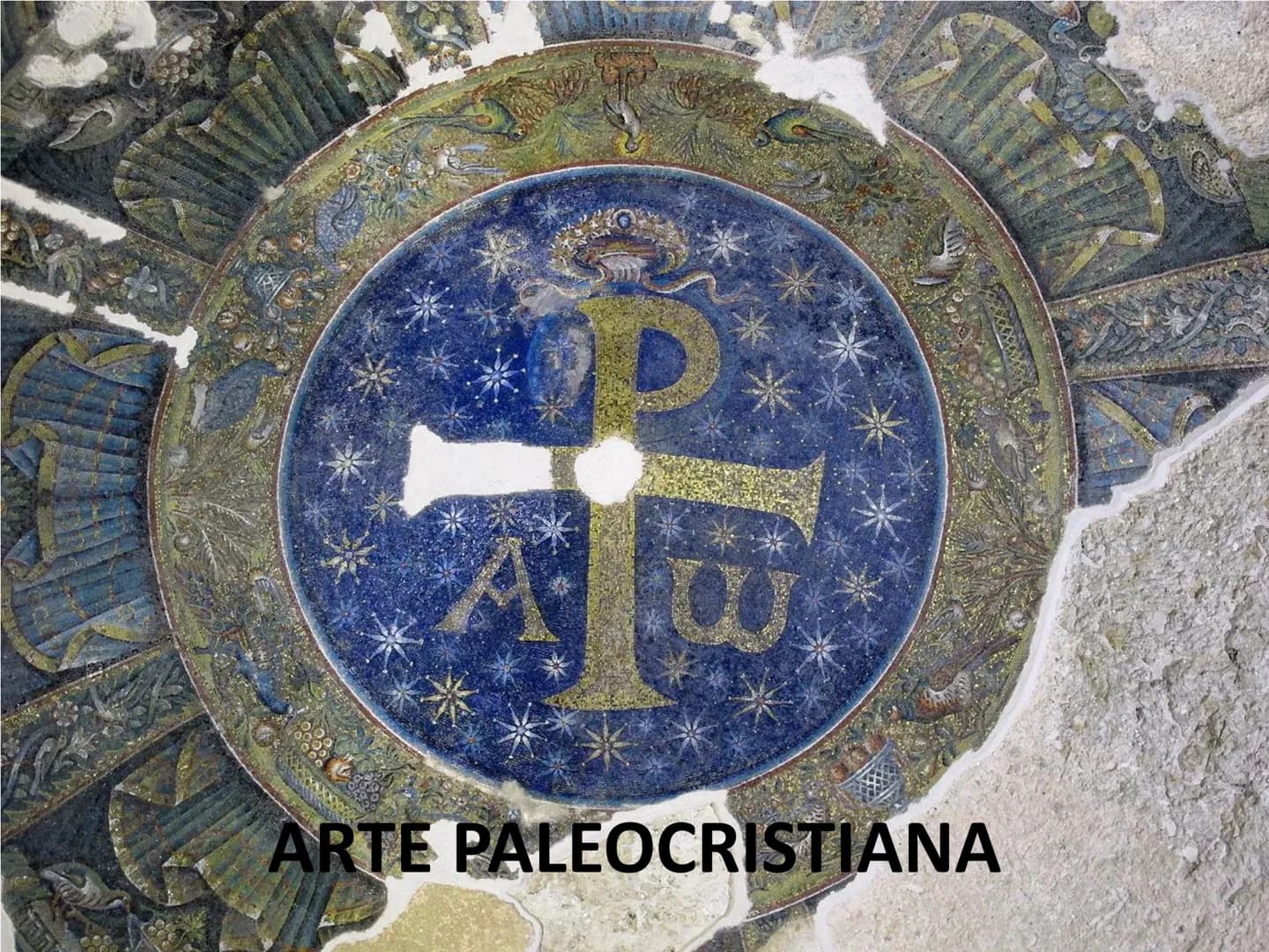 # ARTE PALEOCRISTIANA Arte
Paleocristiana
primi cristiani
Si sviluppa nei
territori
dell'Impero
Romano
dal I sec dC
al VI sec dC L'arte Pal