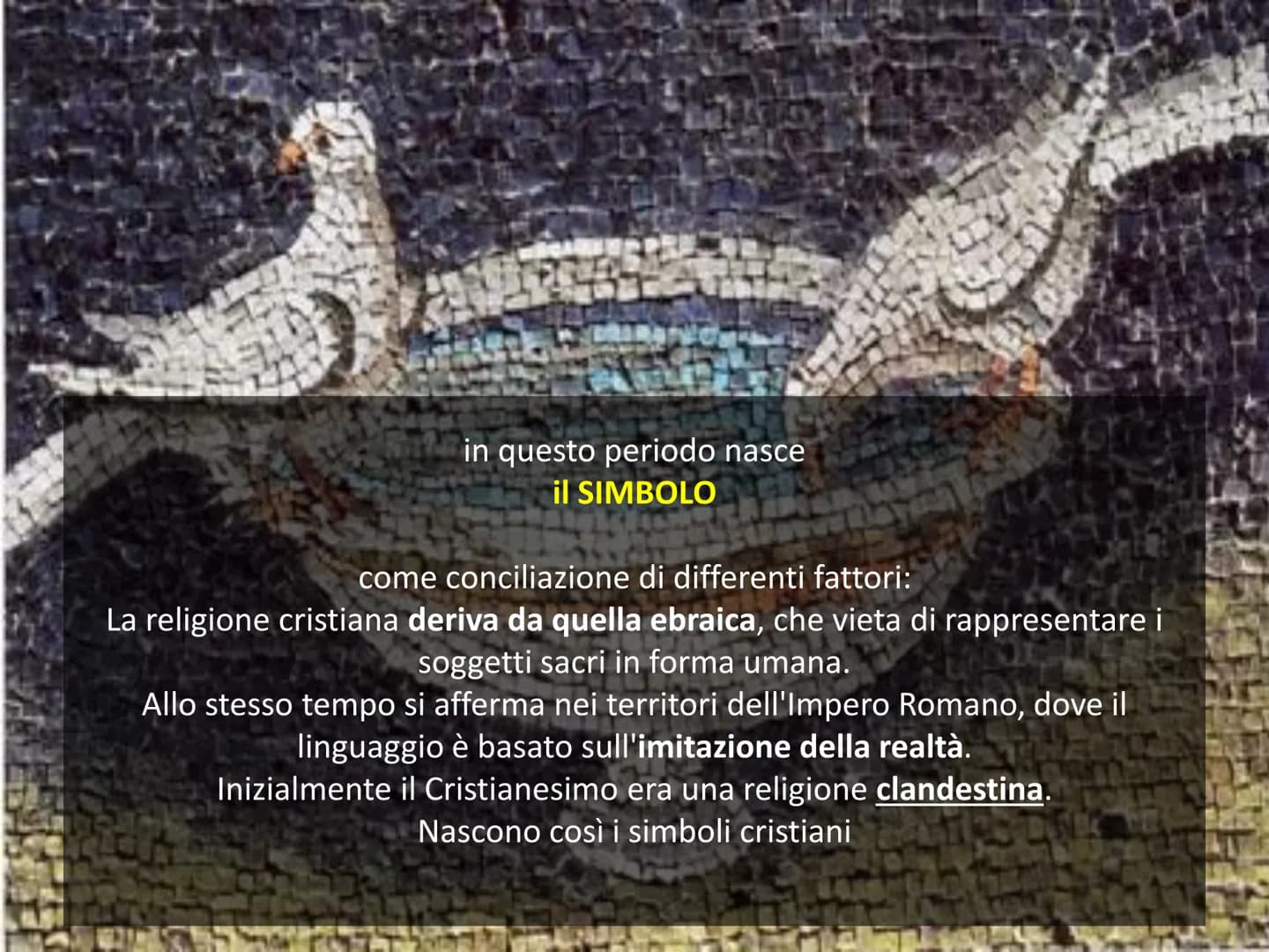 # ARTE PALEOCRISTIANA Arte
Paleocristiana
primi cristiani
Si sviluppa nei
territori
dell'Impero
Romano
dal I sec dC
al VI sec dC L'arte Pal