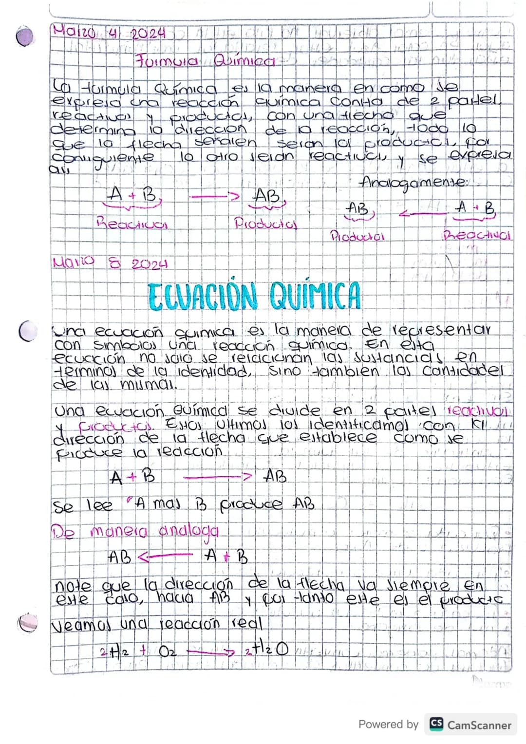Malzo 41 2024
Fuimura Quimica
La formula Química es la manera en como se
expresa una reacción aquímica conta de 2 partel,
reactivas y prod