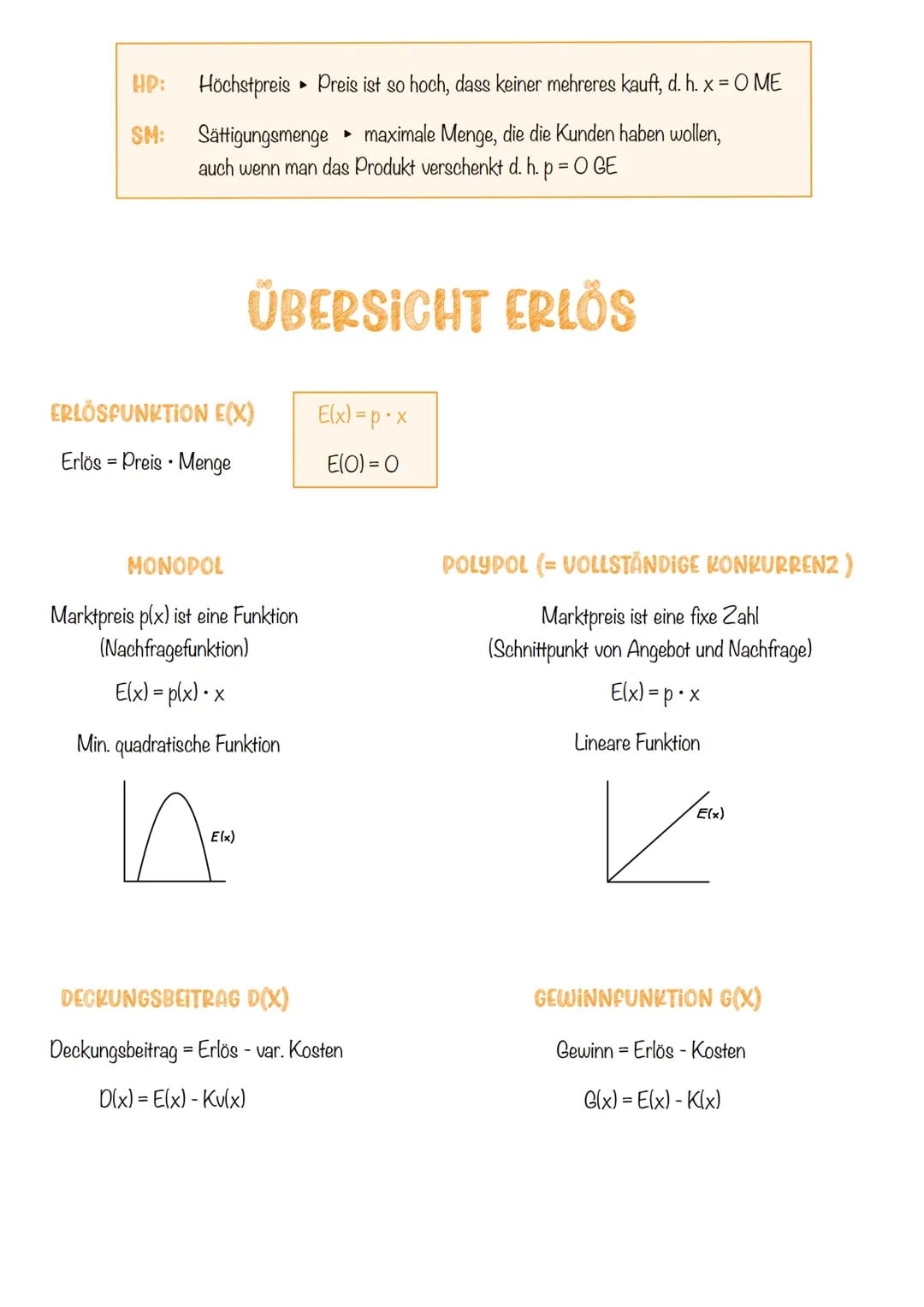 # KOSTEN UND PREISTHEORIE
Kostenfunktion K(x) (=Gesamtkostenfunktion)
$K(x) = Ku(x) + Kf(x)$
x... produzierte Menge $\rightarrow$ in Stüc