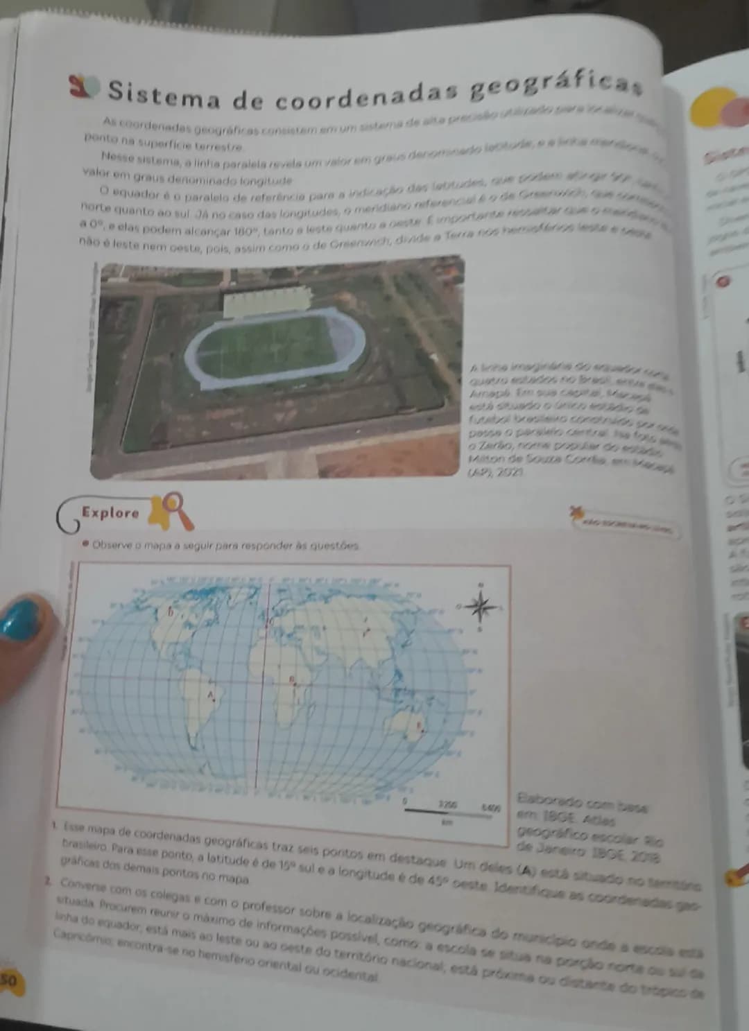 # Sistema de coordenadas geográficas
As coordenadas geográficas consistem em um sistema de alta precisoulad
ponto na superficie terrestre.