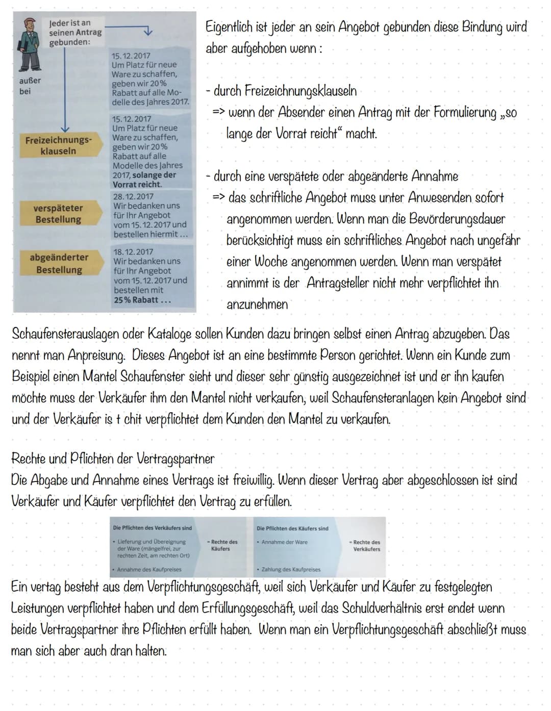 # Kaufvertrag
3.1 Abschluss und Erfüllung des Kaufvertrages
Ein Kaufvertrag entsteht durch mindestens zwei übereinstimmende Willenserkläru