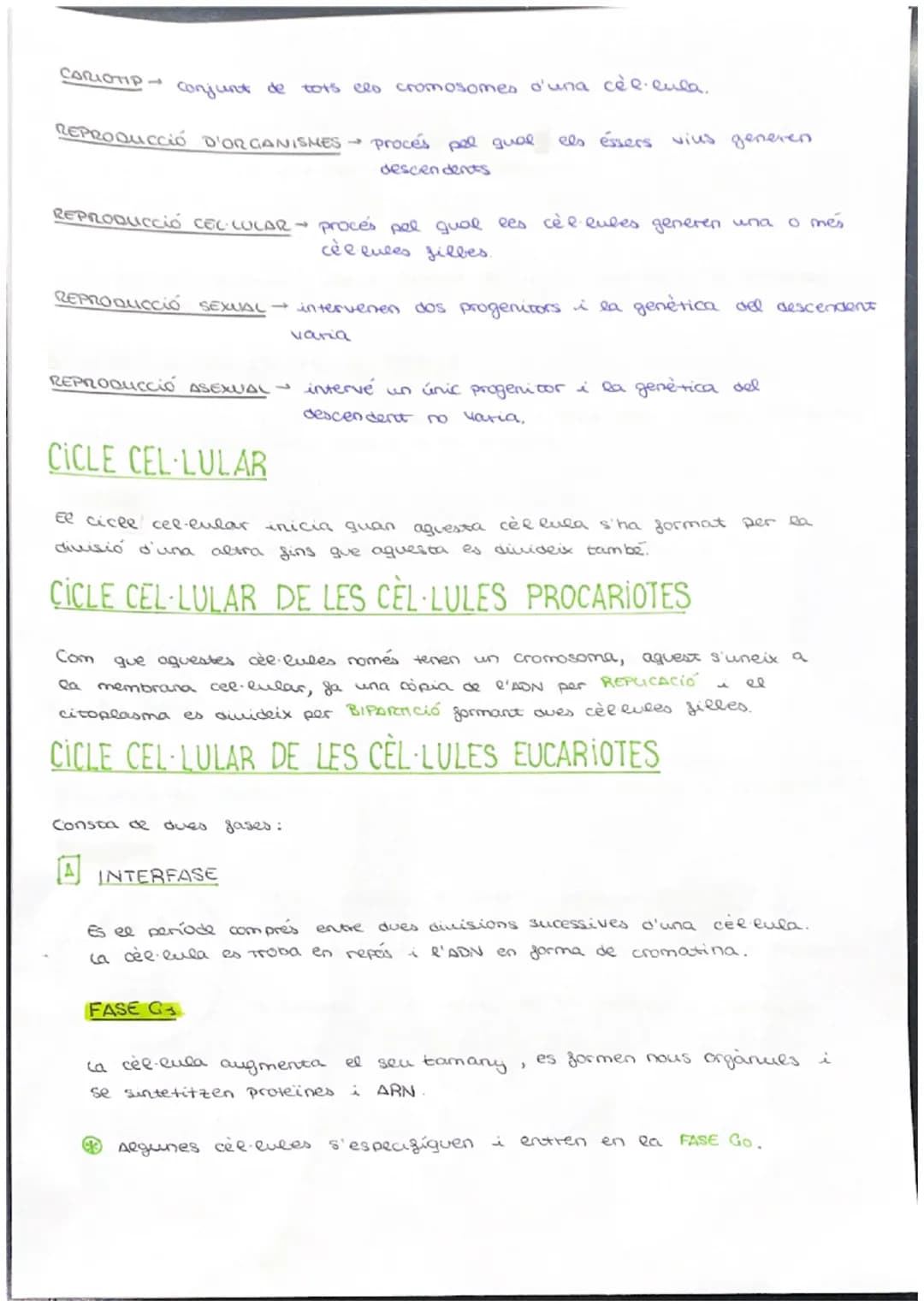 # CICLE CELLULAR
VOCABULARI
CROMATINA material format per largs silaments d'ADN associas a unes
proteines anomenades histones. (cèl·lula e