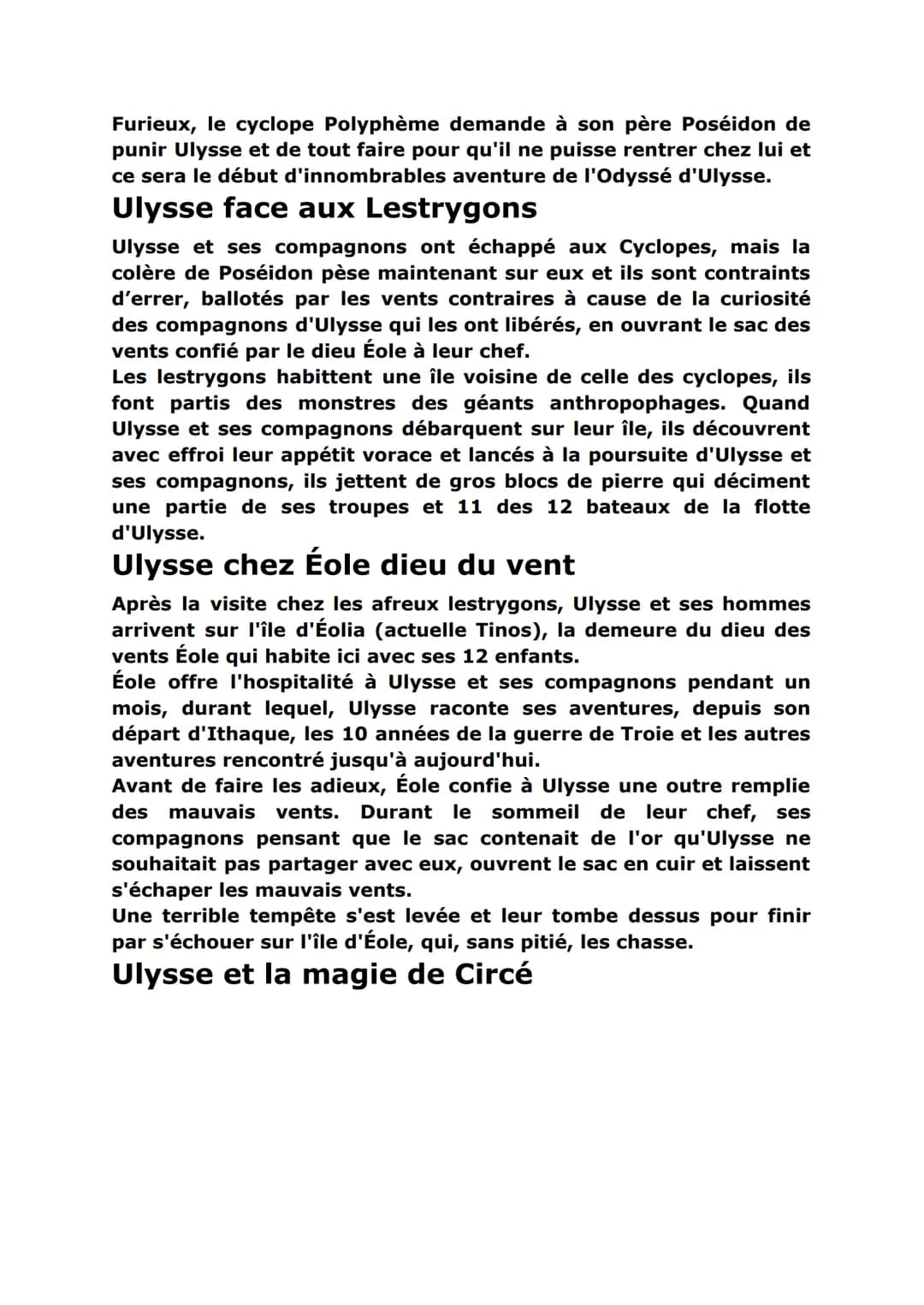 # Odyssée, les voyages d'Ulysse
Qui est Ulysse ?
Ulysse est le personnage principal de livre de l'Odyssée écrit par
Homère qui relate les